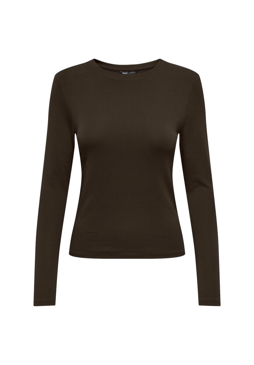 Only Onlriley O-Neck L/S Top Jrs Noos, Black Coffee - Bild 2