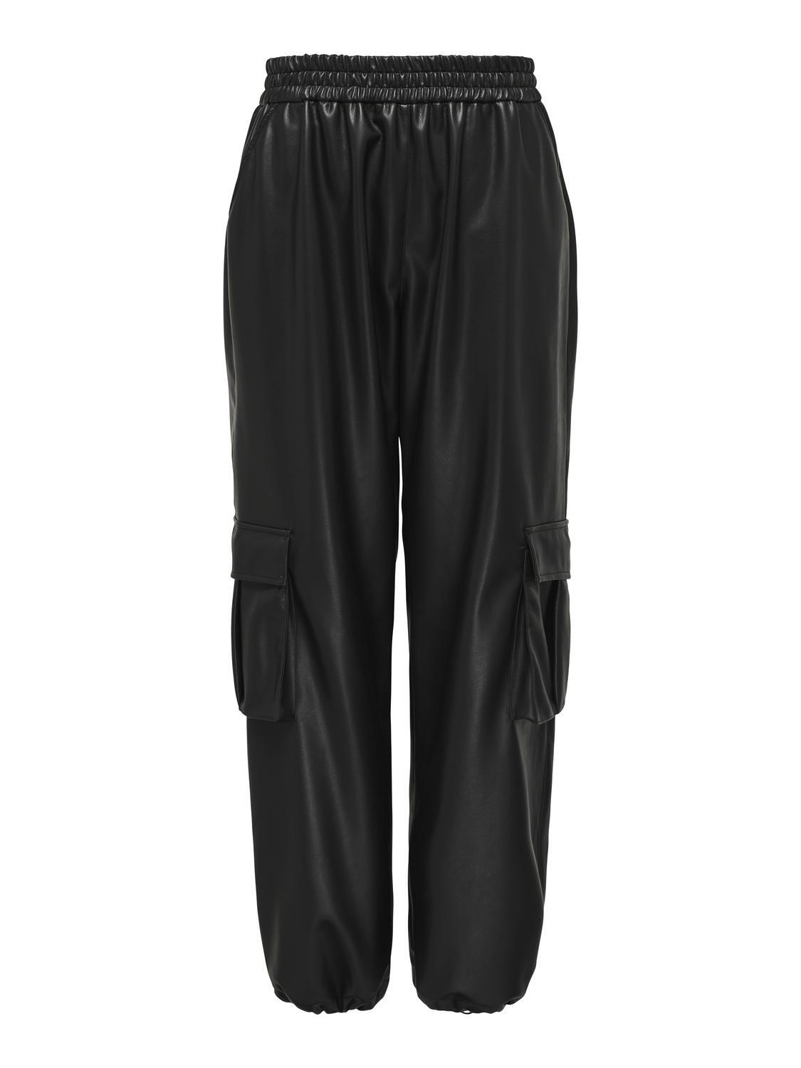 Black leather track pants shop