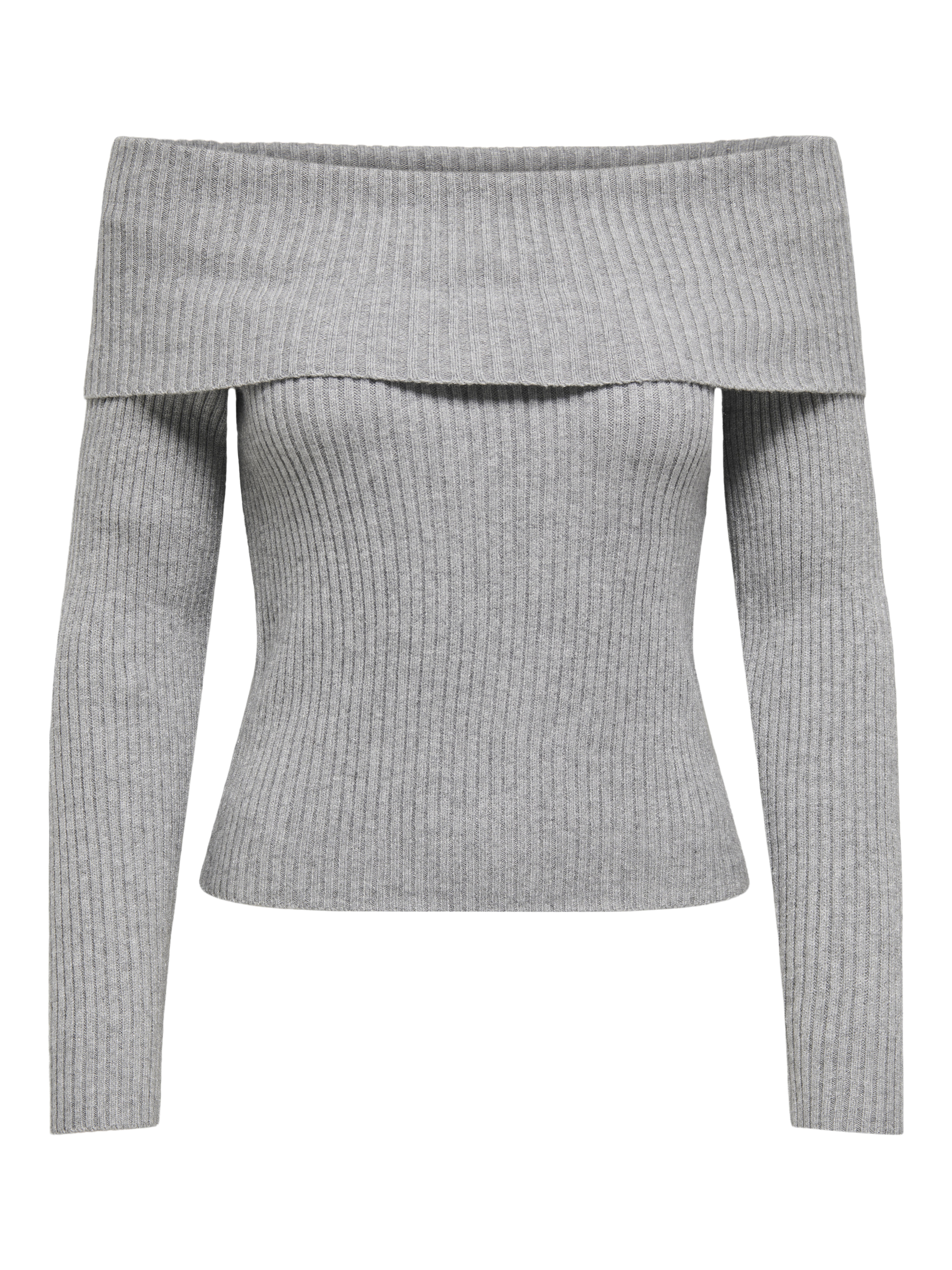 Only - Onlkatia Ls Off Shoulder Knt Noos Ultimate Grey - Gr. - L
