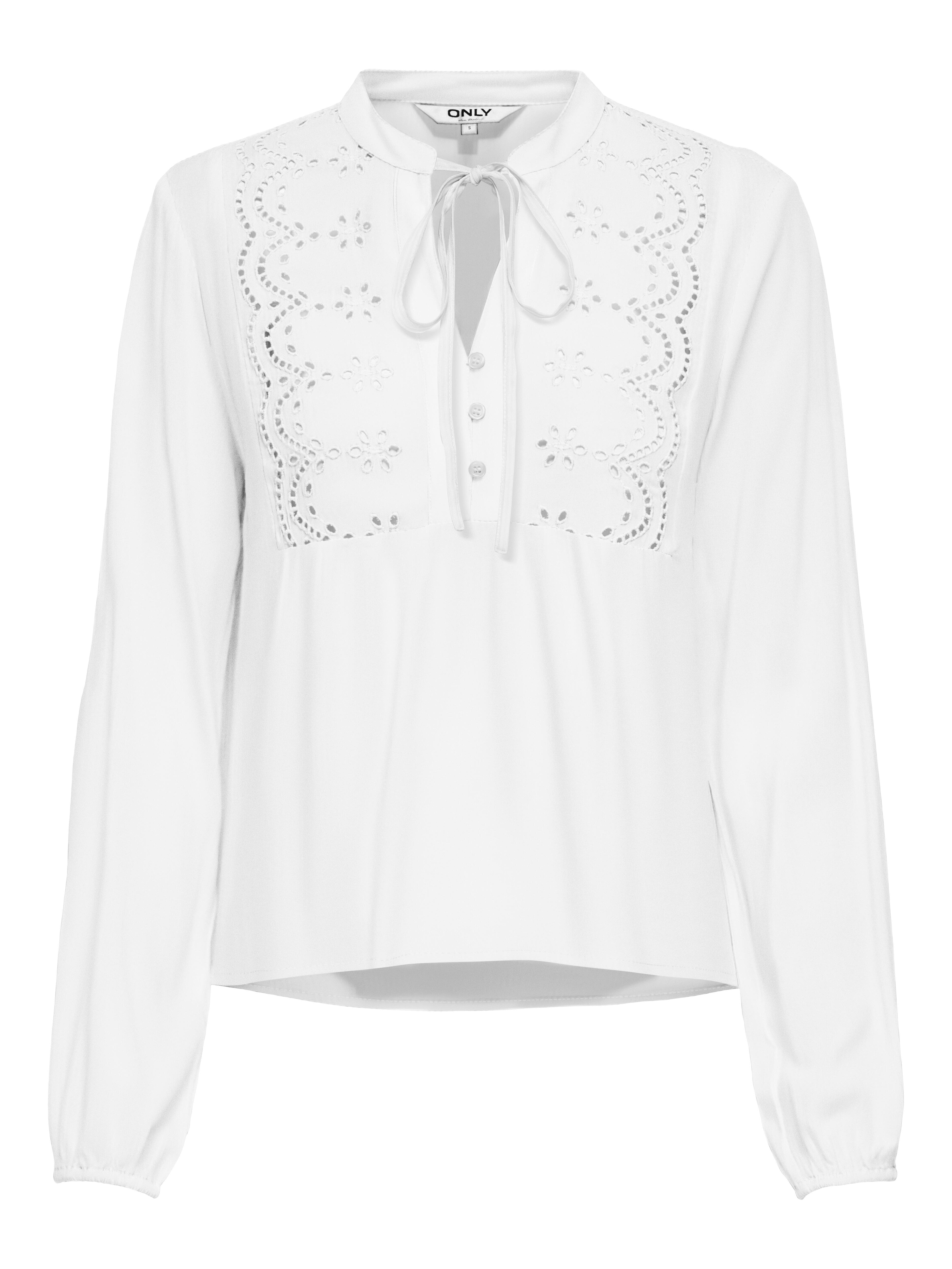 Only Damen Blanc Langärmelige Bluse, Lennyo - Bild 3