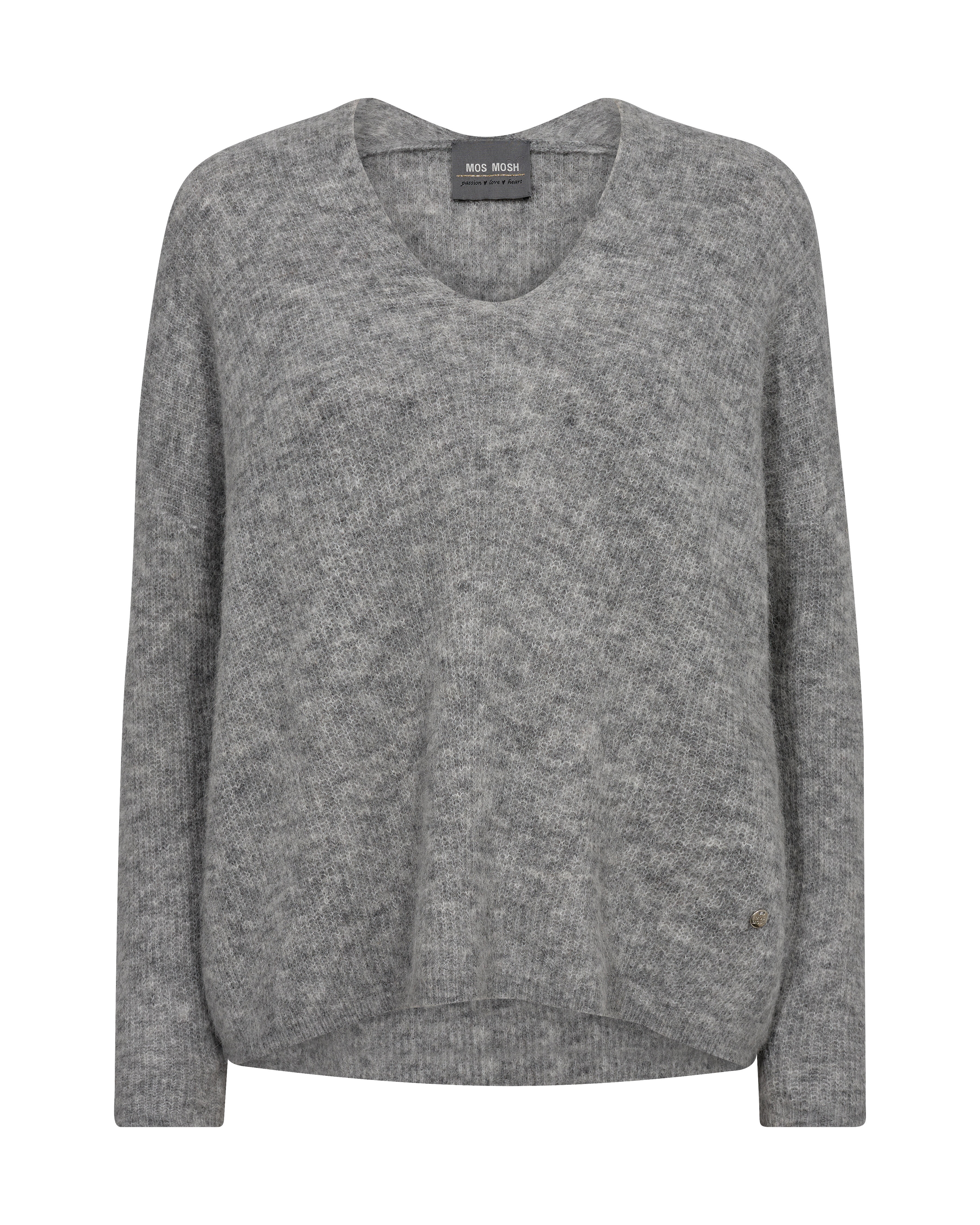 Mos Mosh - V-Ausschnitt Strick Grau Melange - Knitwear - Damen - Grau - Xl - Bild 3