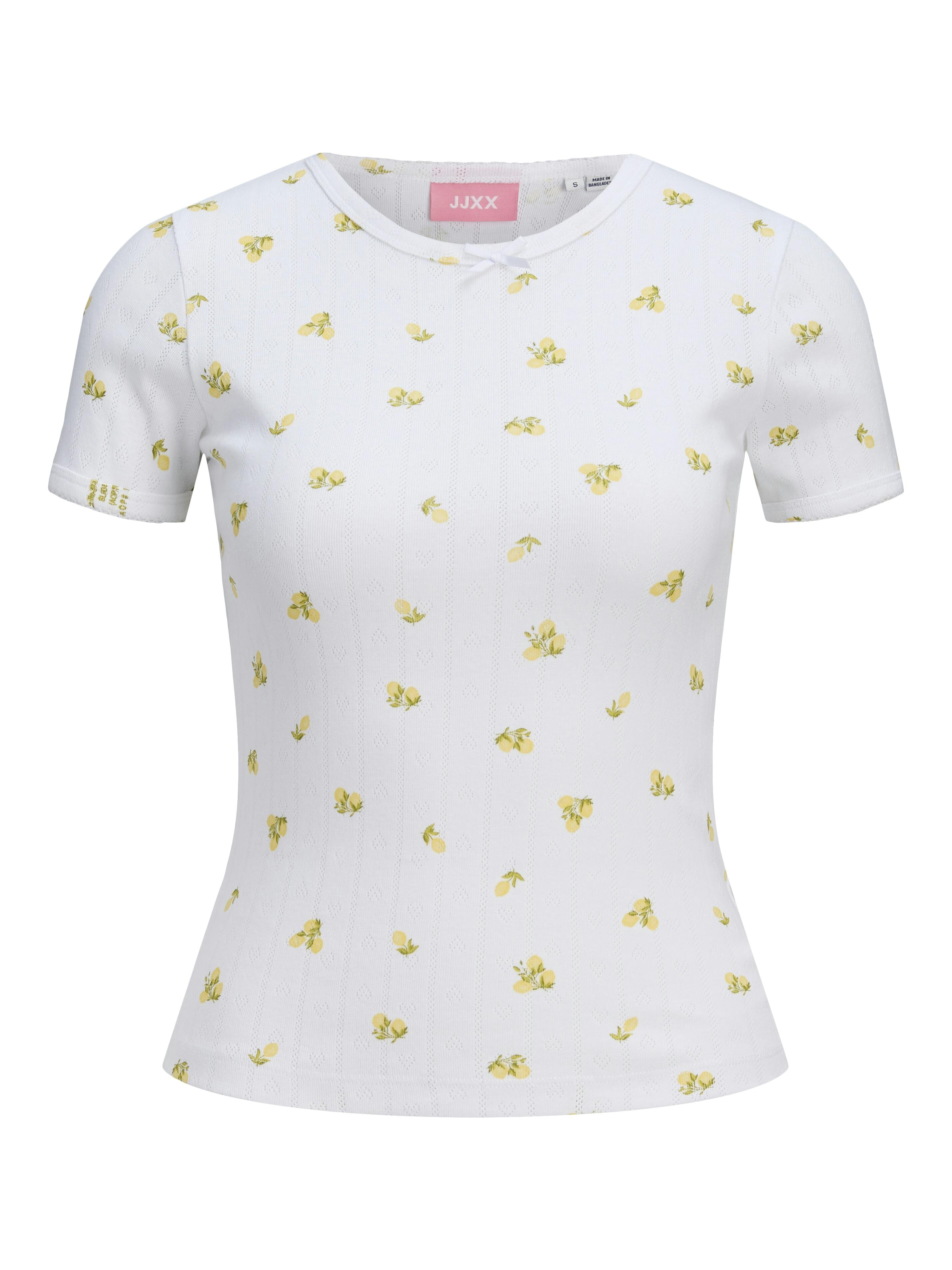 Jjxx - Jxeliza Str Ss Pointelle Tee Jrs Bright White - Gr. - Xl