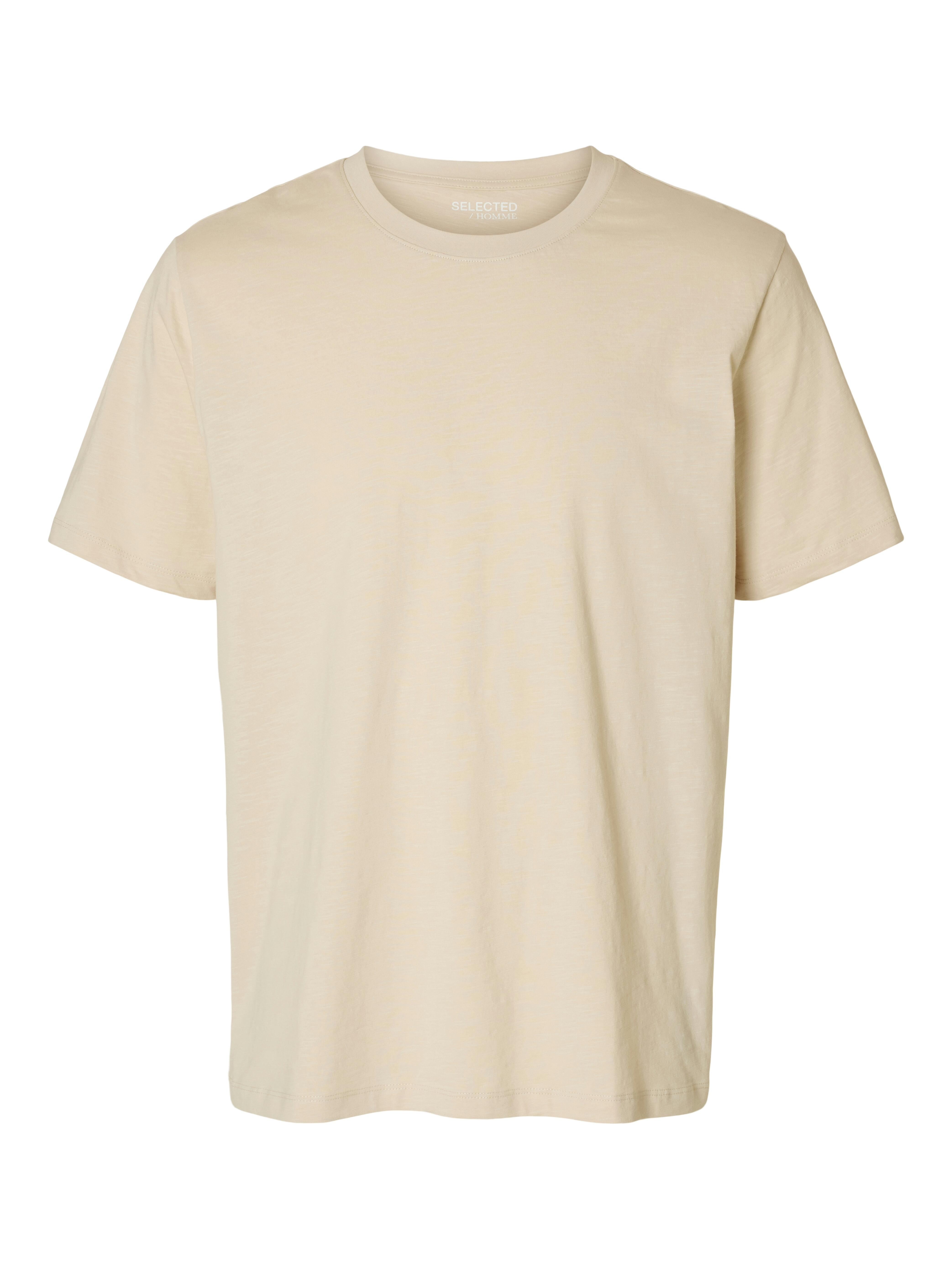 Selected Slhaspen Slub Ss O-Neck Tee Noos, Oatmeal - Bild 2