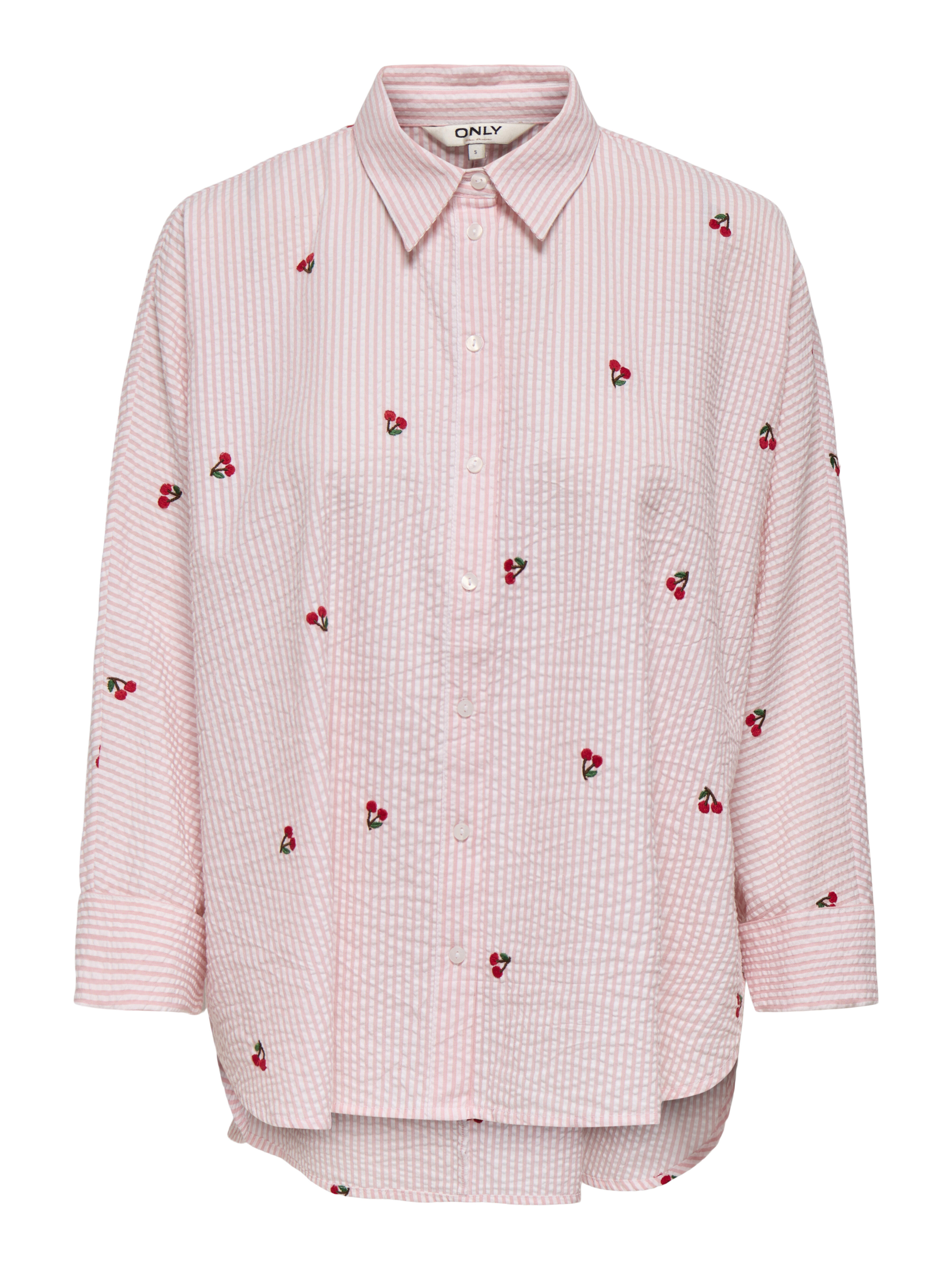 Only - Onlnew Lina Grace L/S Cherry Shirt Wvn Crystal Rose - Gr. - M