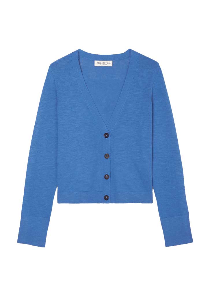V Neck Marco Polo Strickjacke Blau Damen Marc O'Polo Feinstrick-V - Main Image