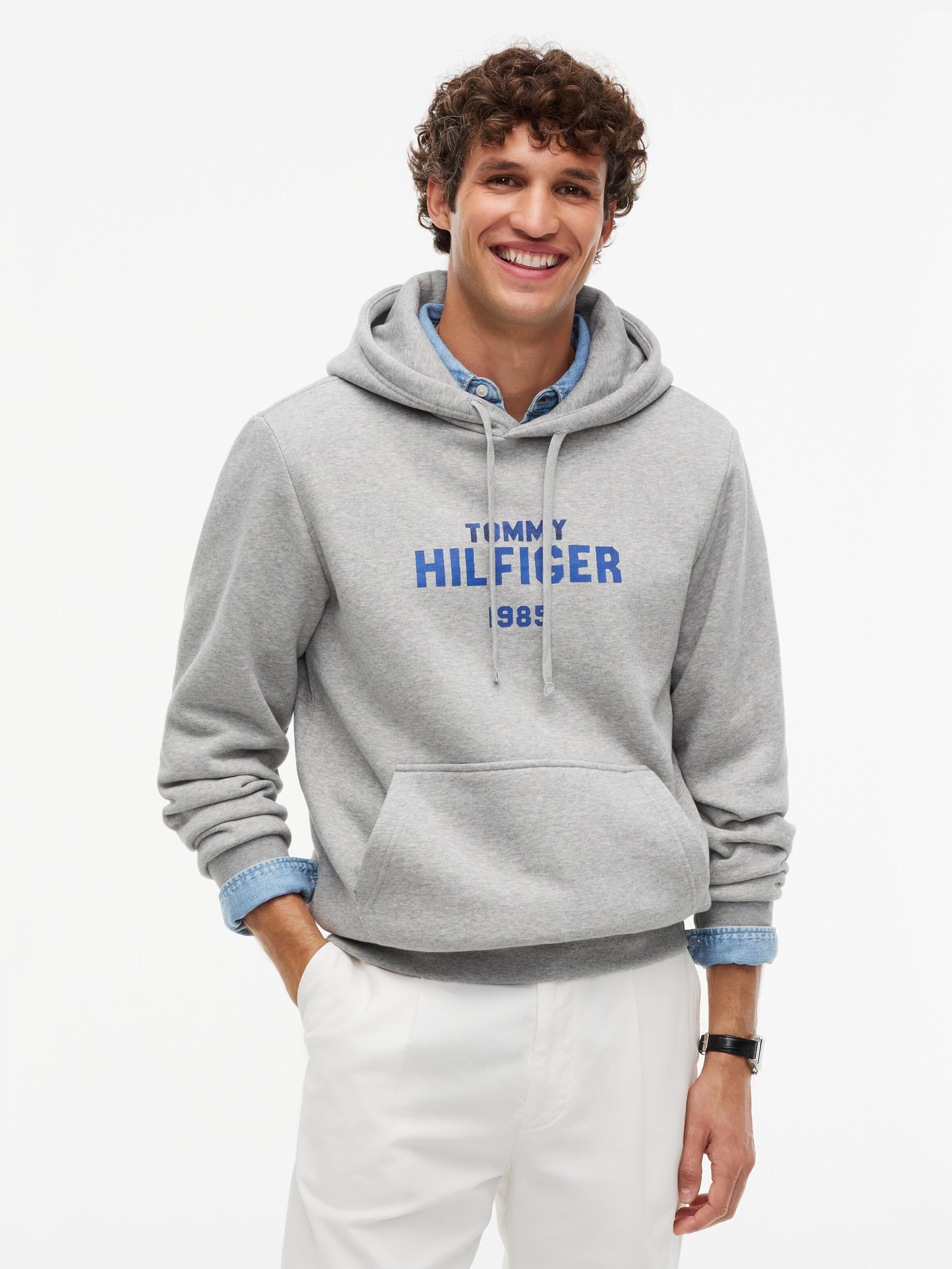 Tommy Hilfiger Herren Hoodies Grau Gr. Groß - Bild 3