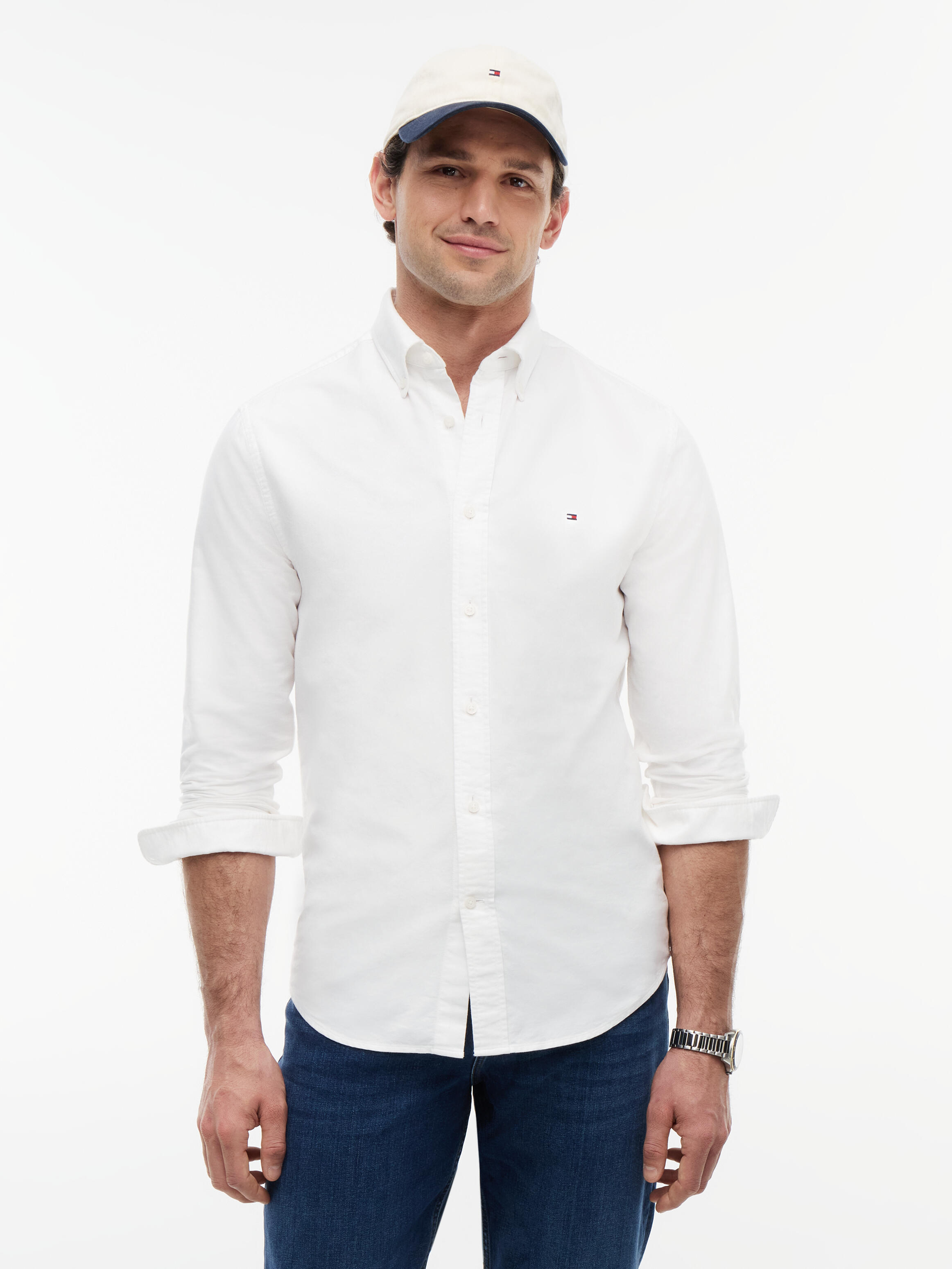 Tommy Hilfiger Herren Weiß - Oxford-Hemd In Normaler Passform - Bild 2