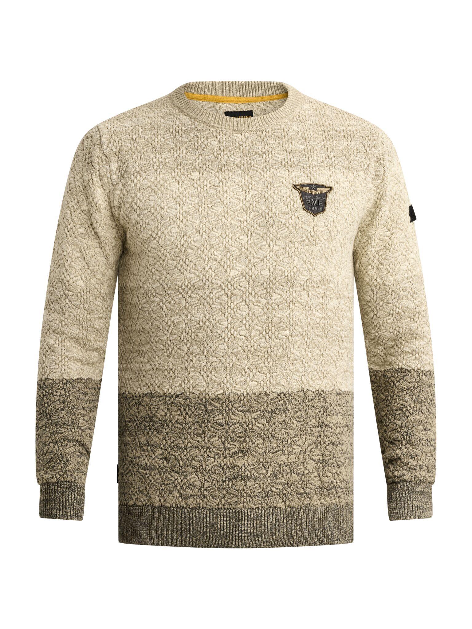 PME Legend Streifenpullover Rundhals Beige Größe XL - Bild 4