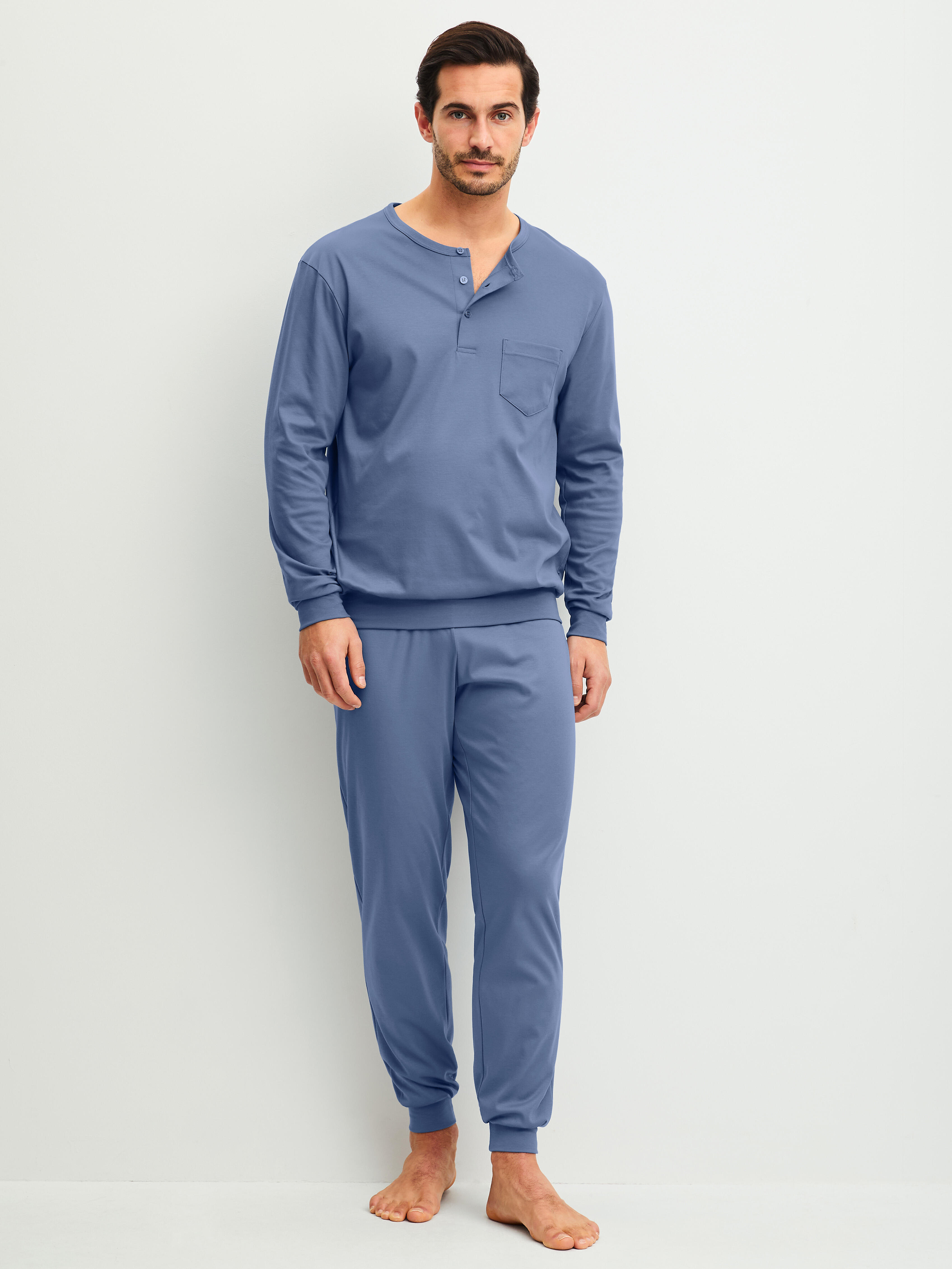 Calida Herren - Pyjama Mit Bündchen Coastal Fjord - Gr. - Xxl