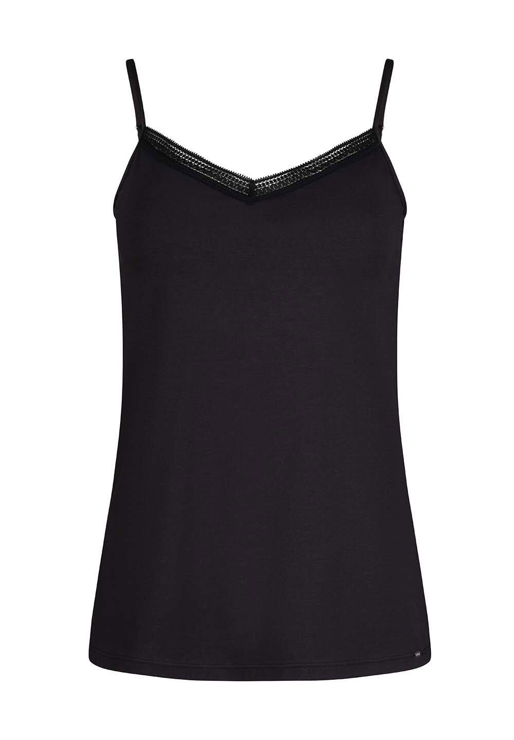 Skiny Damen Schwarz Spaghetti Shirt Natural Beauty 86922, 38 - Bild 3