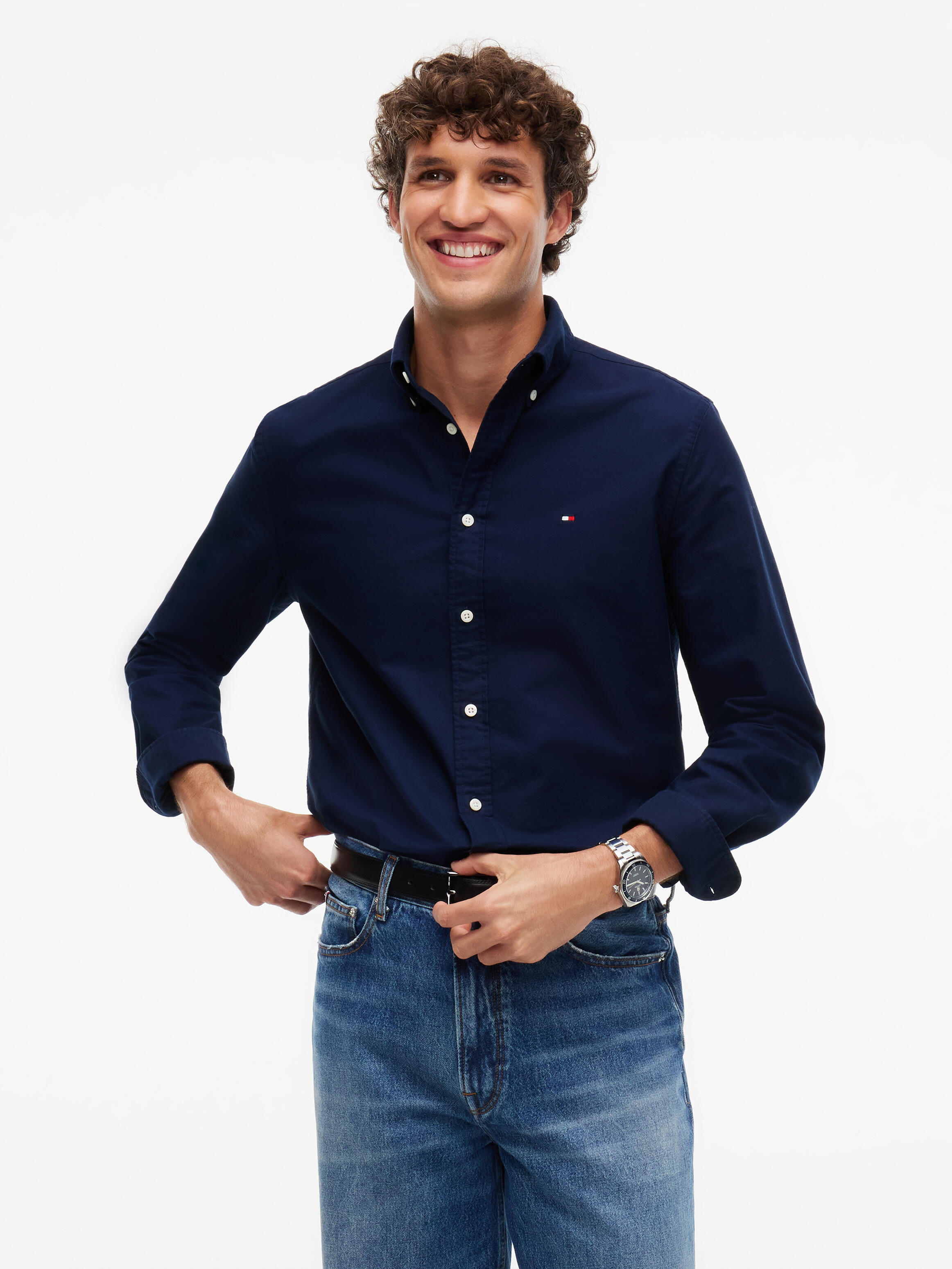 Tommy Hilfiger - Solid Heritage Oxford Rf Hemd - Shirts - Herren - Blau - S - Bild 3