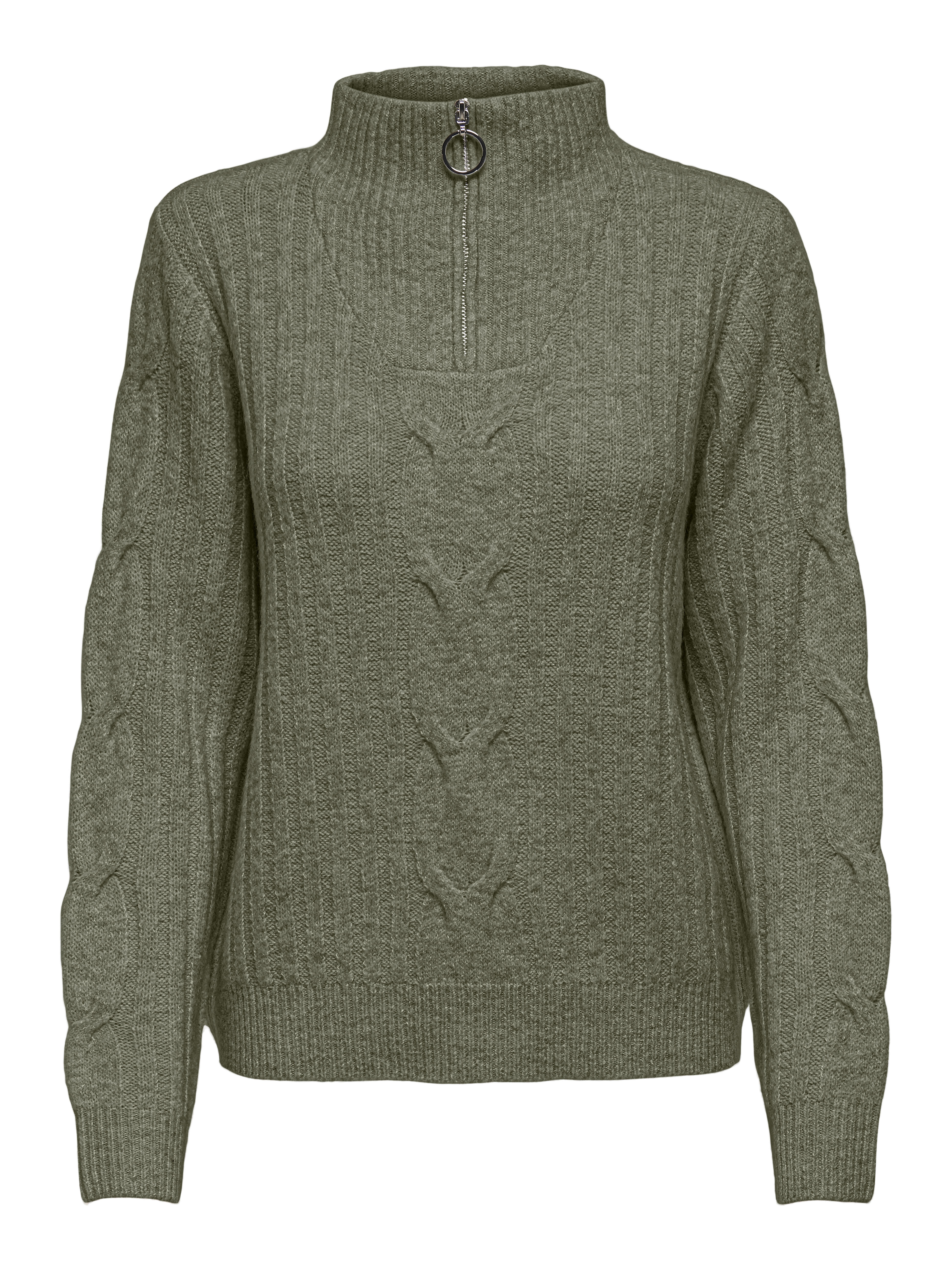 JDY Damen Jdyandrea L/S Zip Cable Pullover KNT Strickpullover (1er Pack) - Bild 4