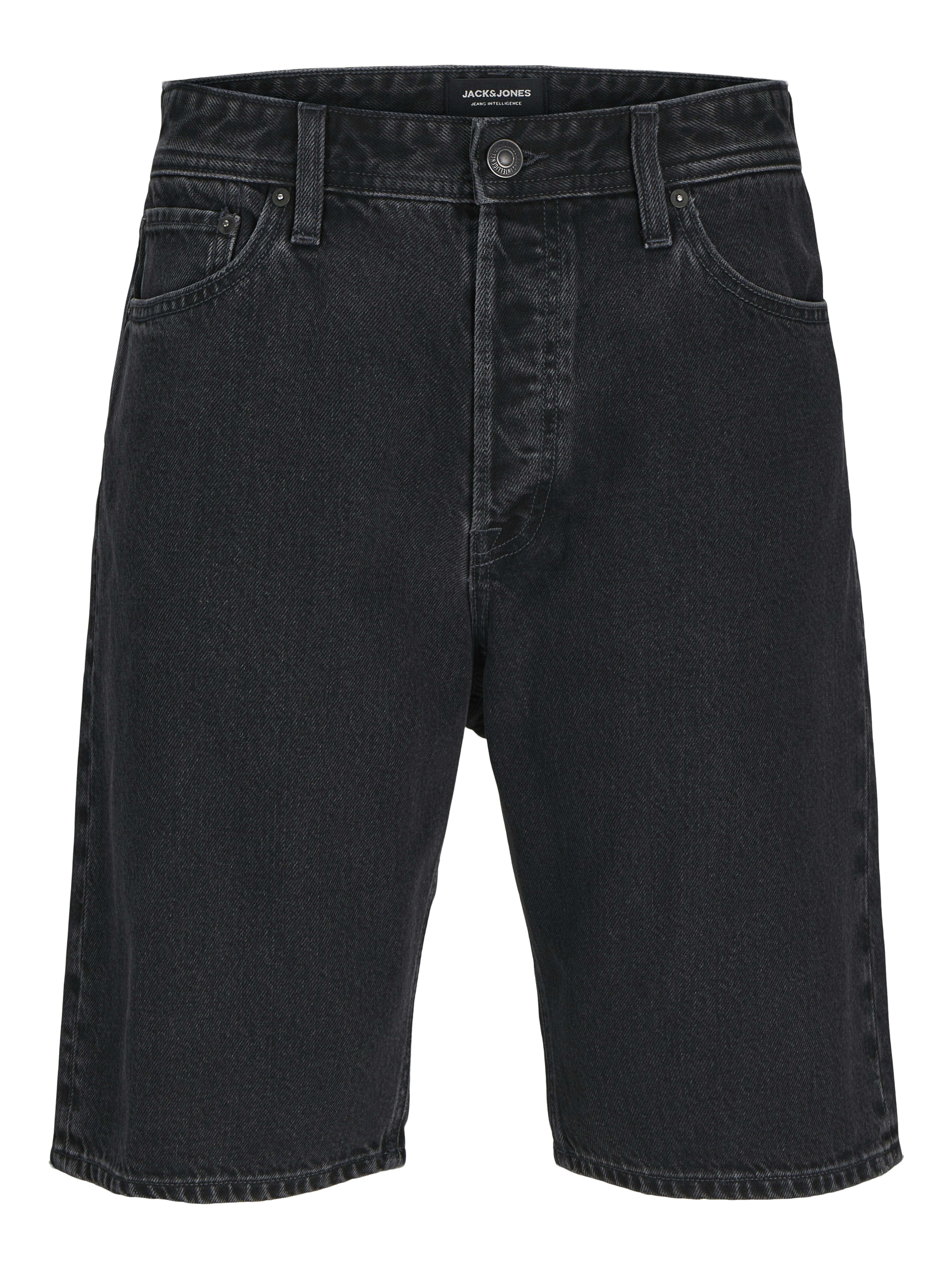 Jack & Jones Herren Schwarz – Alex – Weite Jeans-Shorts In - Bild 3