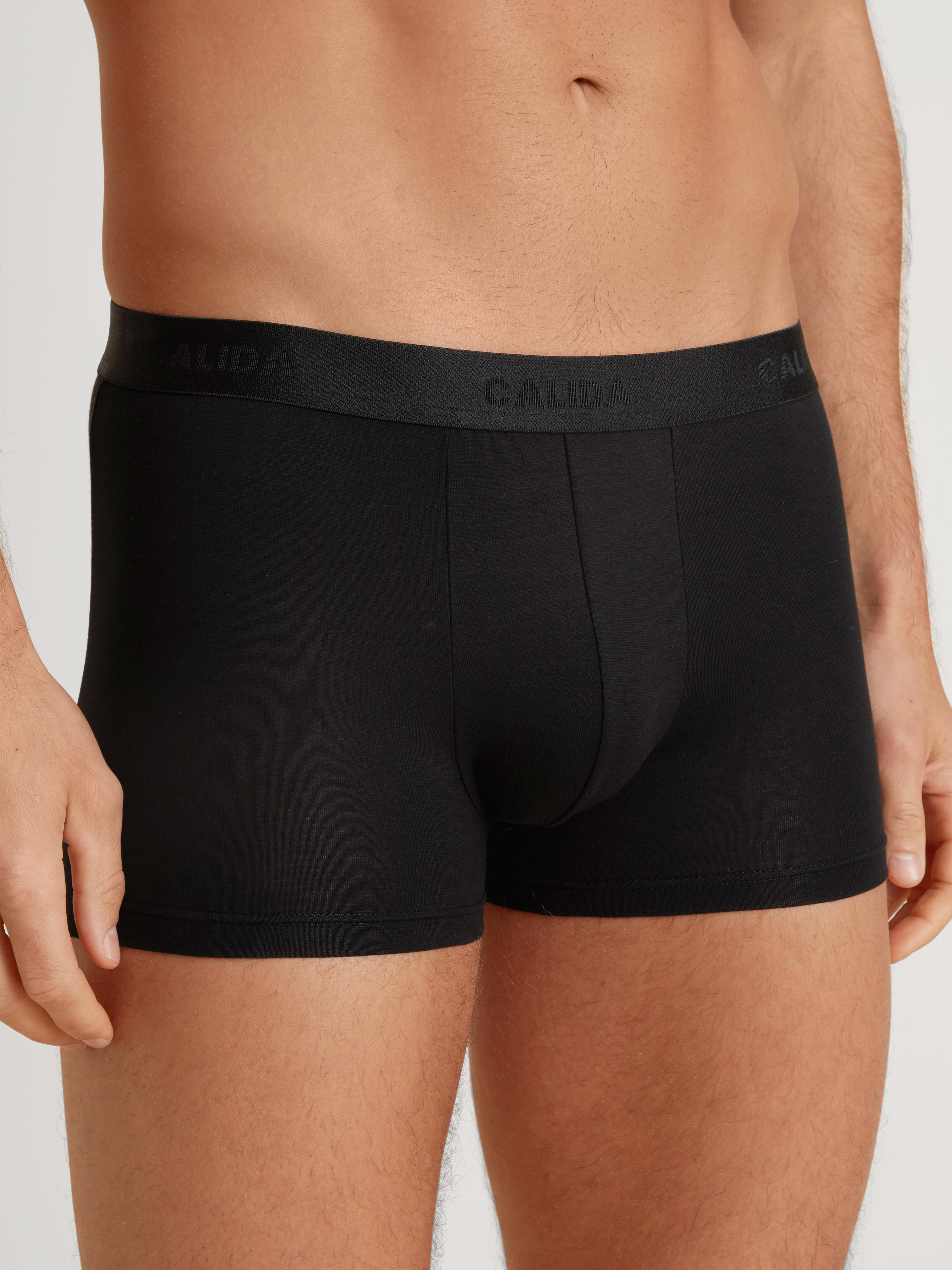 Calida Herren Schwarz Trunk Baumwolle Unifarben - Bild 9
