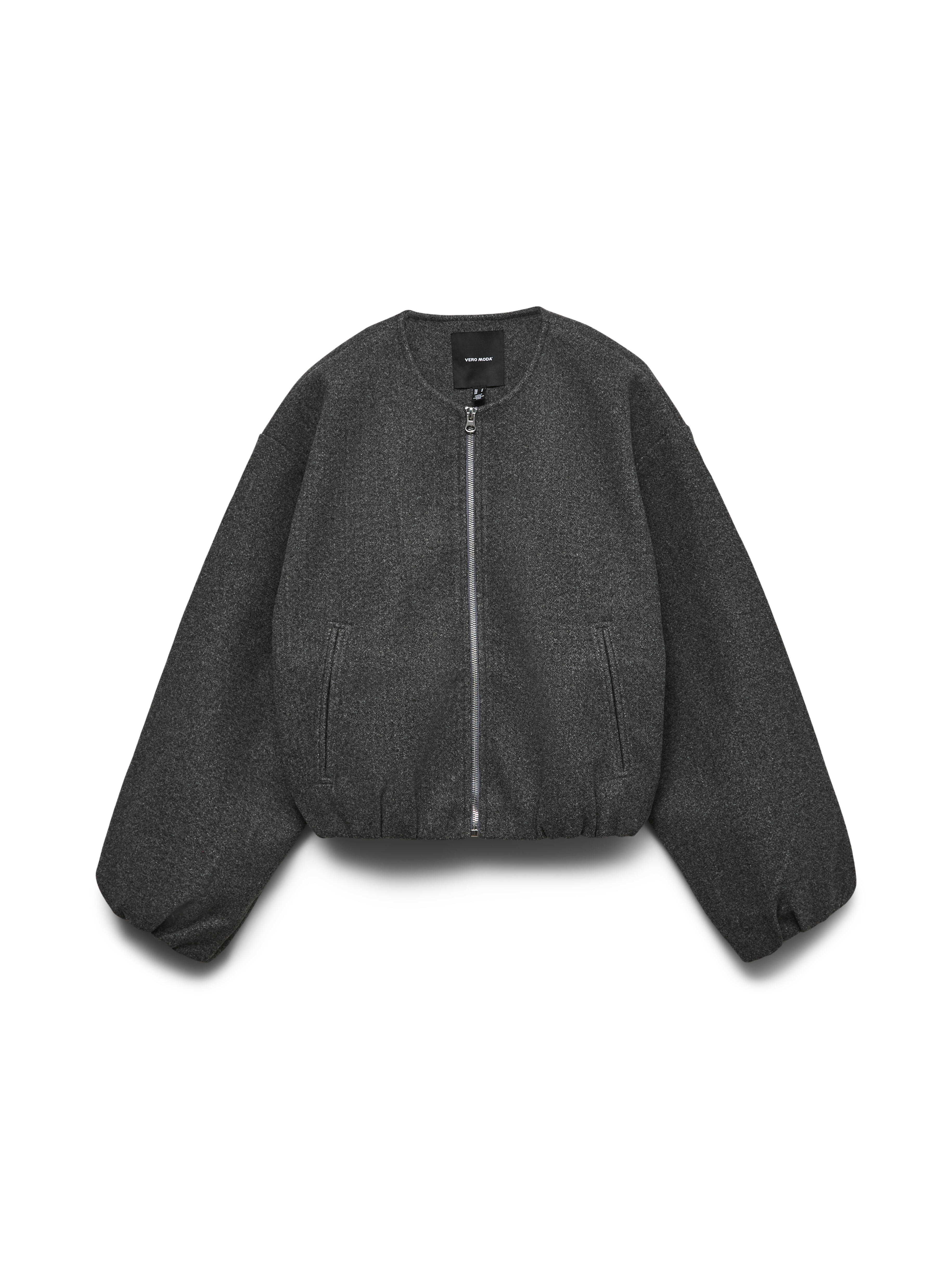 Vero Moda - Vmchloe Ls Bomber Jacket Noos Dark Grey Melange - Gr. - Xs