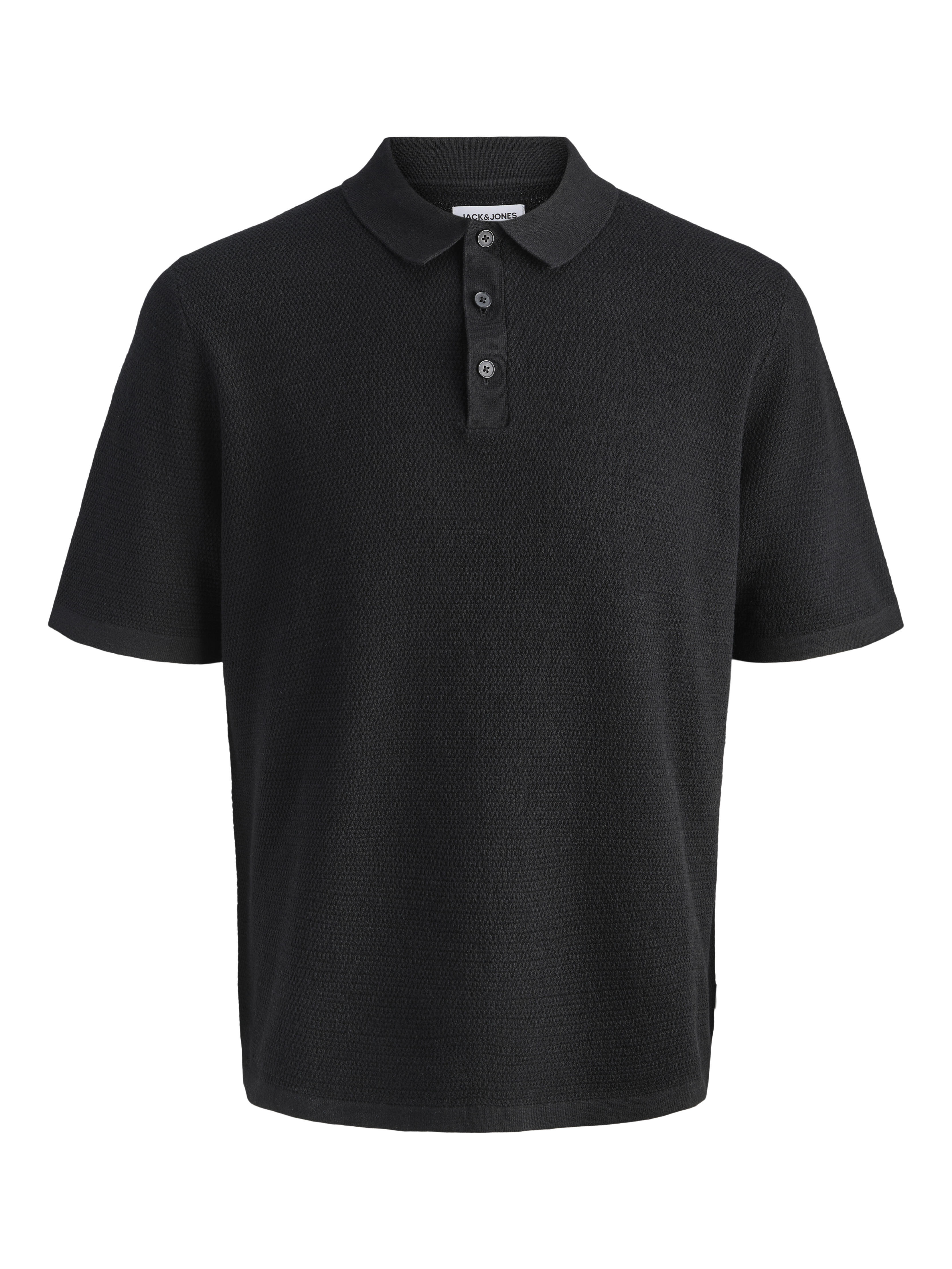 Jack&Jones - Jjegeorge Knit Polo Ss Sn Black - Gr. - S