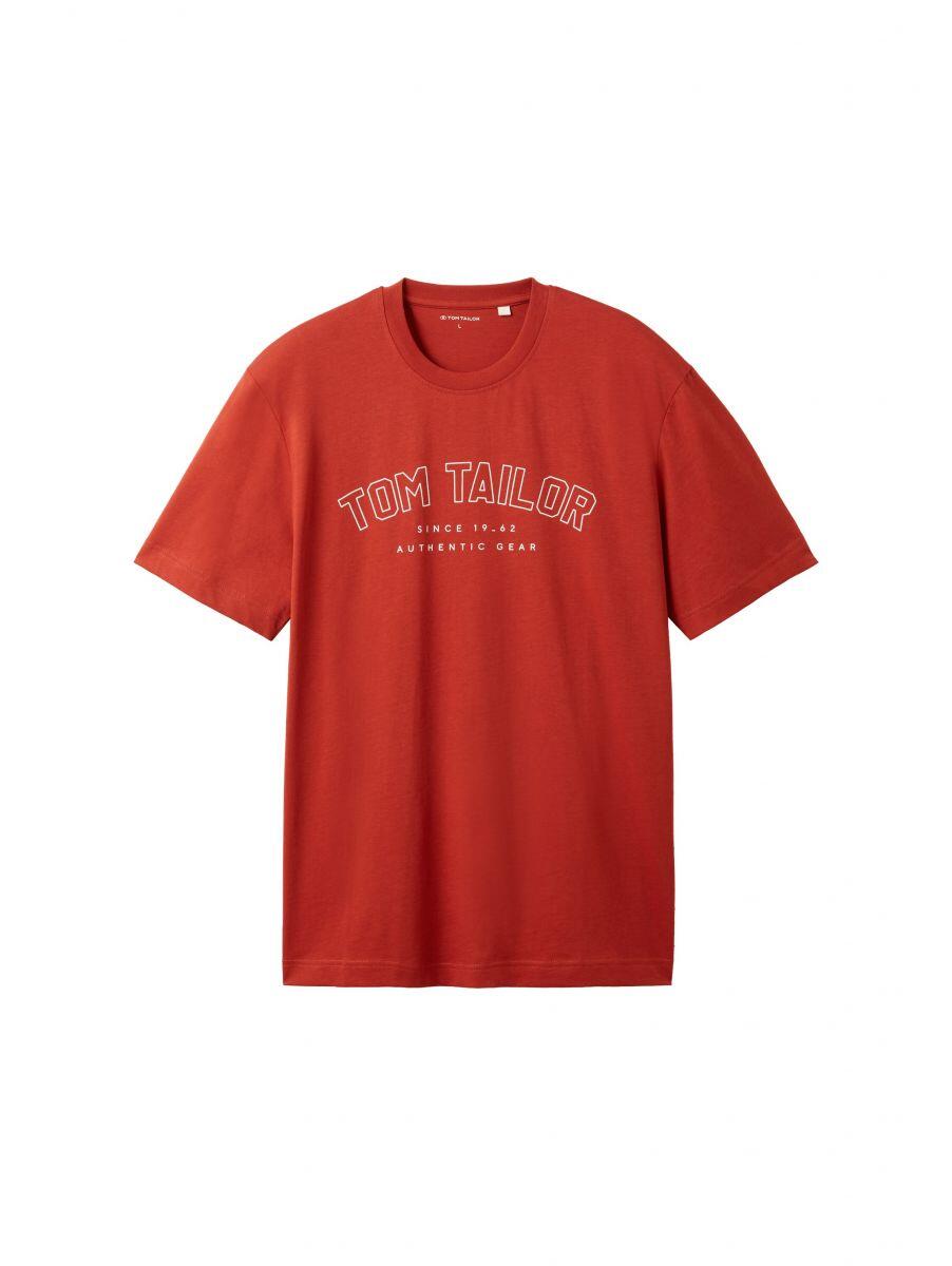 Tom Tailor T-Shirt mit Logo Print - rot (14302) - S | Deutschland