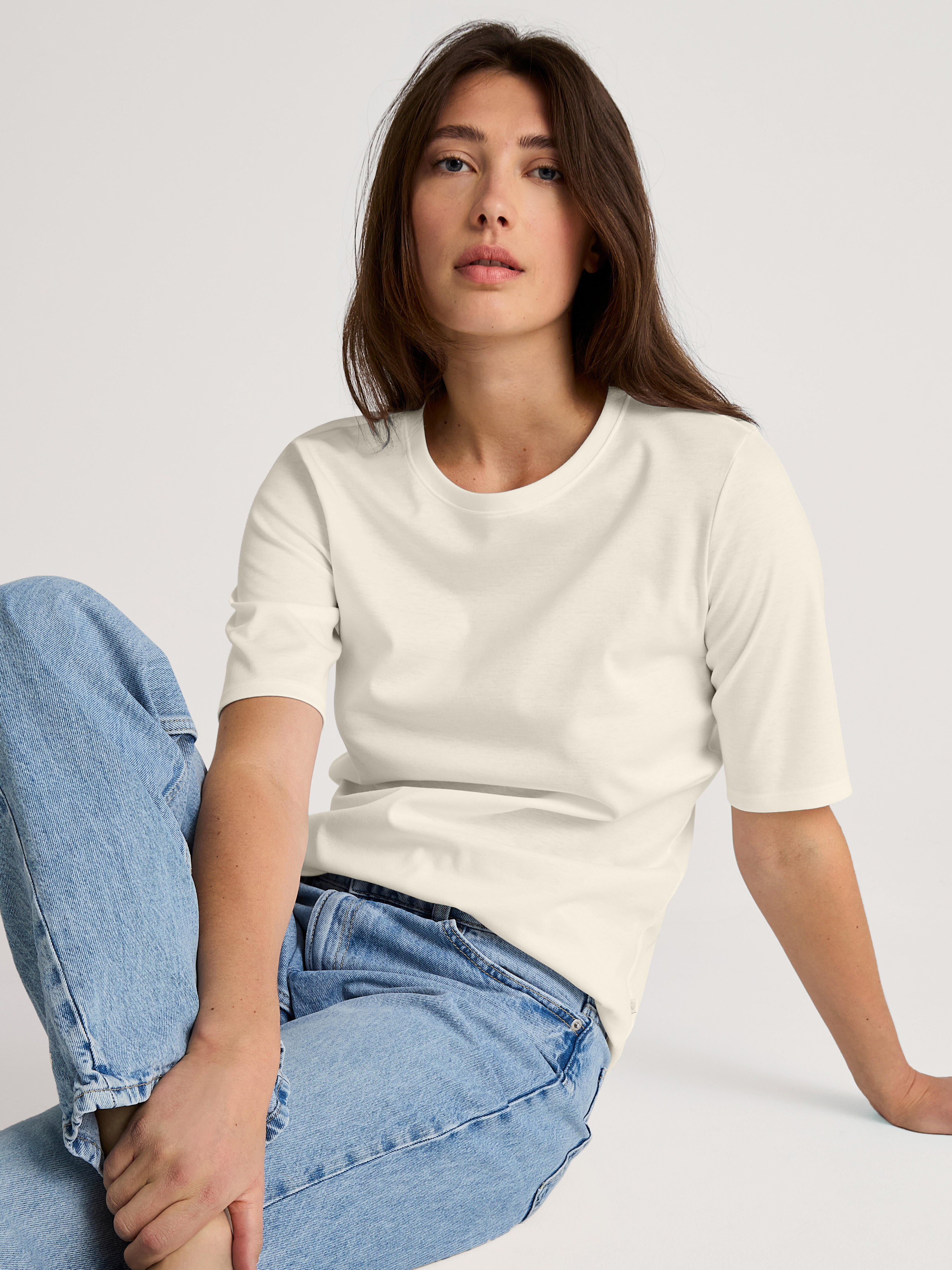 Calida Damen - Shirt Kurzarm Star White - Gr. - L