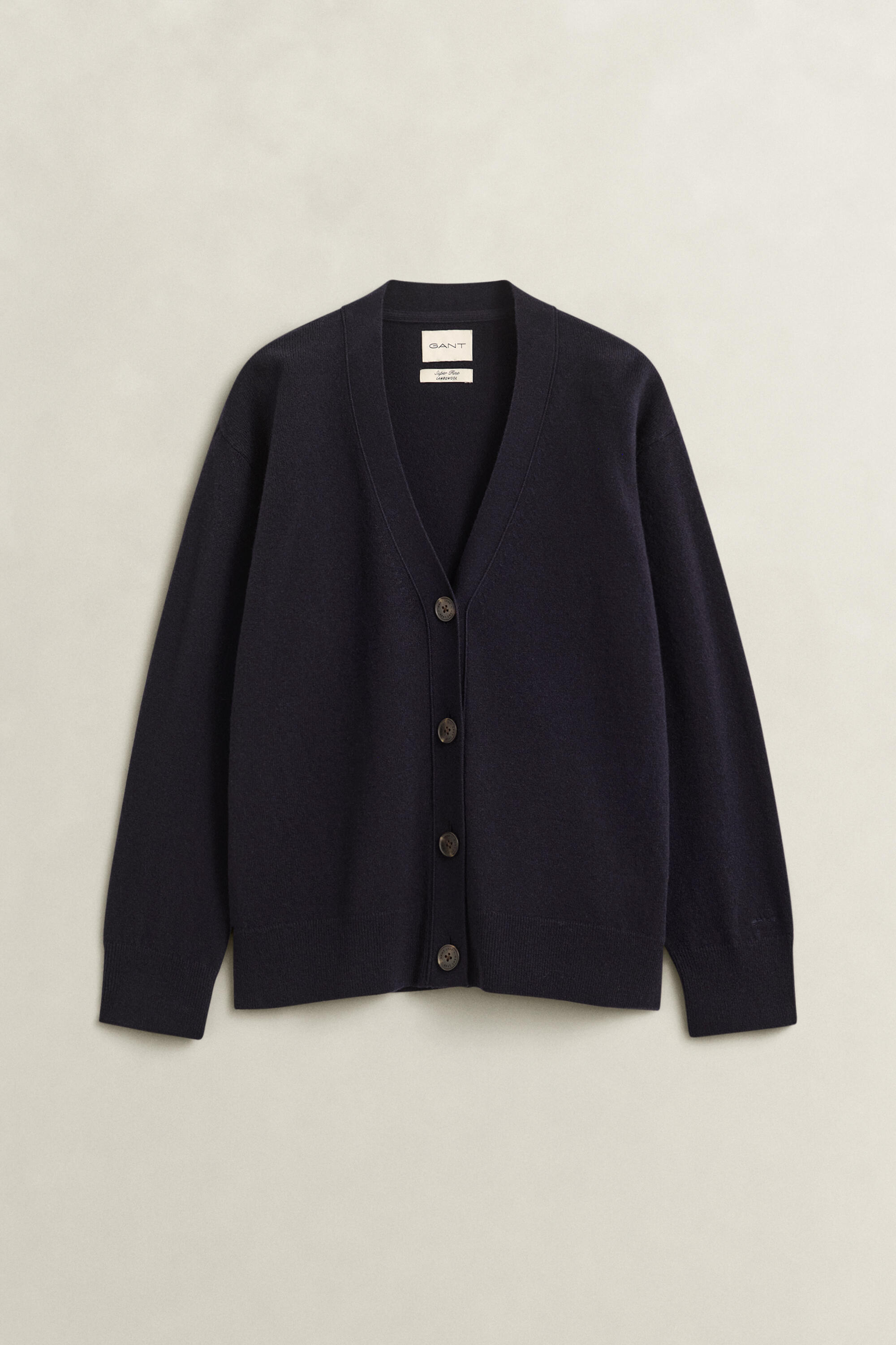 Gant Damen - Superfine Lambswool Strickjacke Evening Blue - Gr. - L