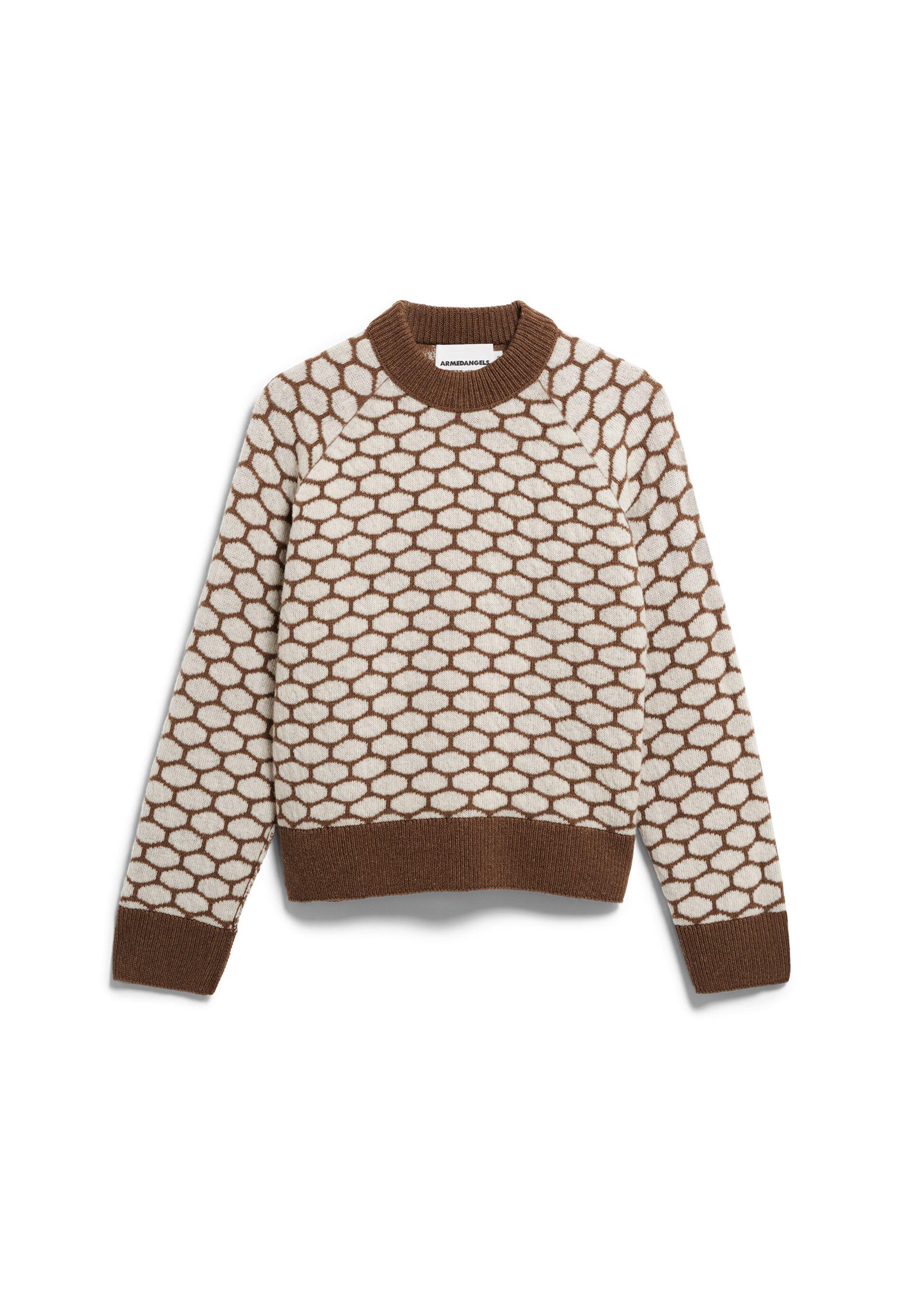 Armedangels - Wool Multi Dots Knit Sweater Claystone Melange-Oatmilk - Gr. - M