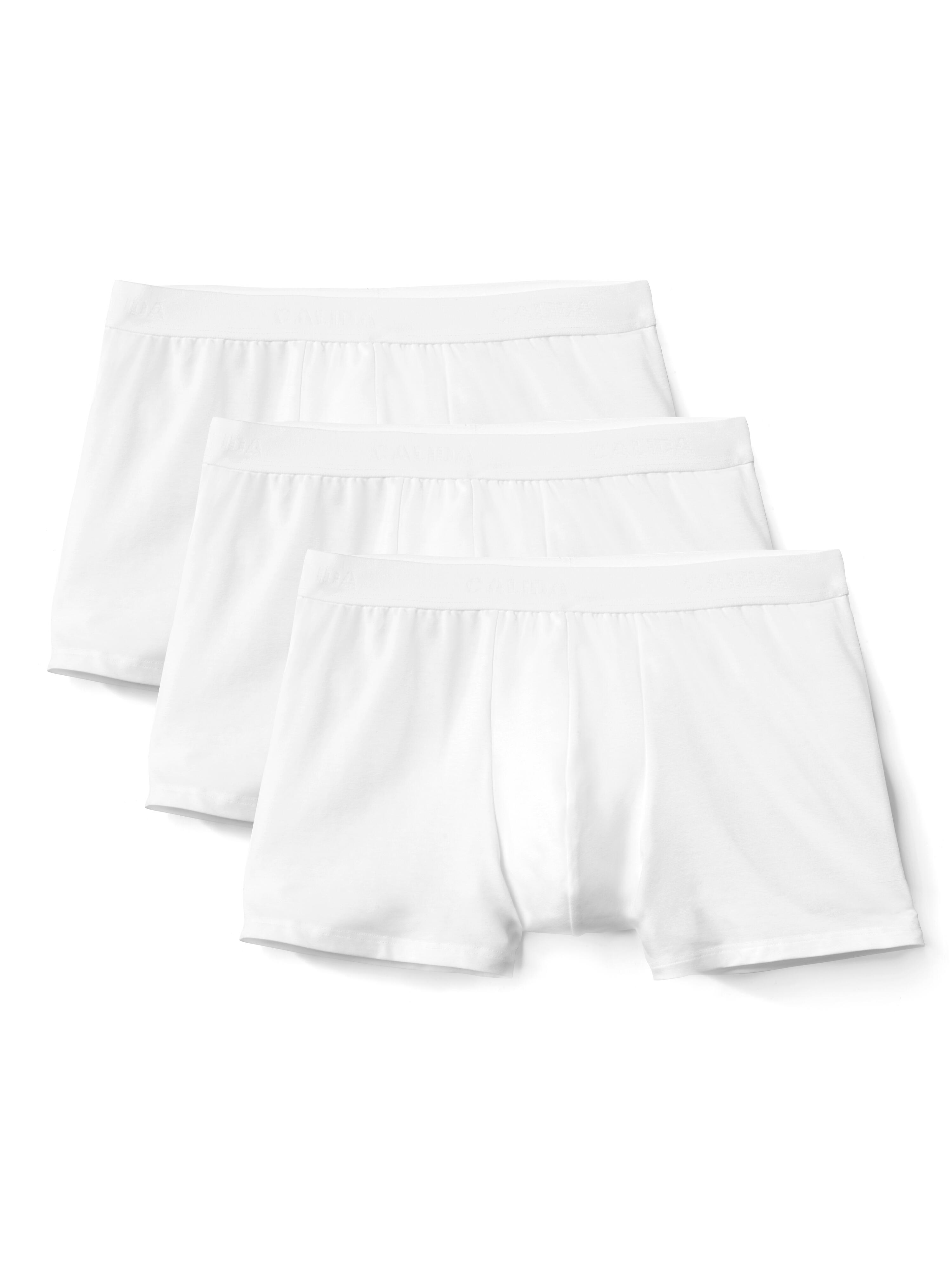 Calida Herren Weiß Trunks Baumwolle Unifarben - Bild 3
