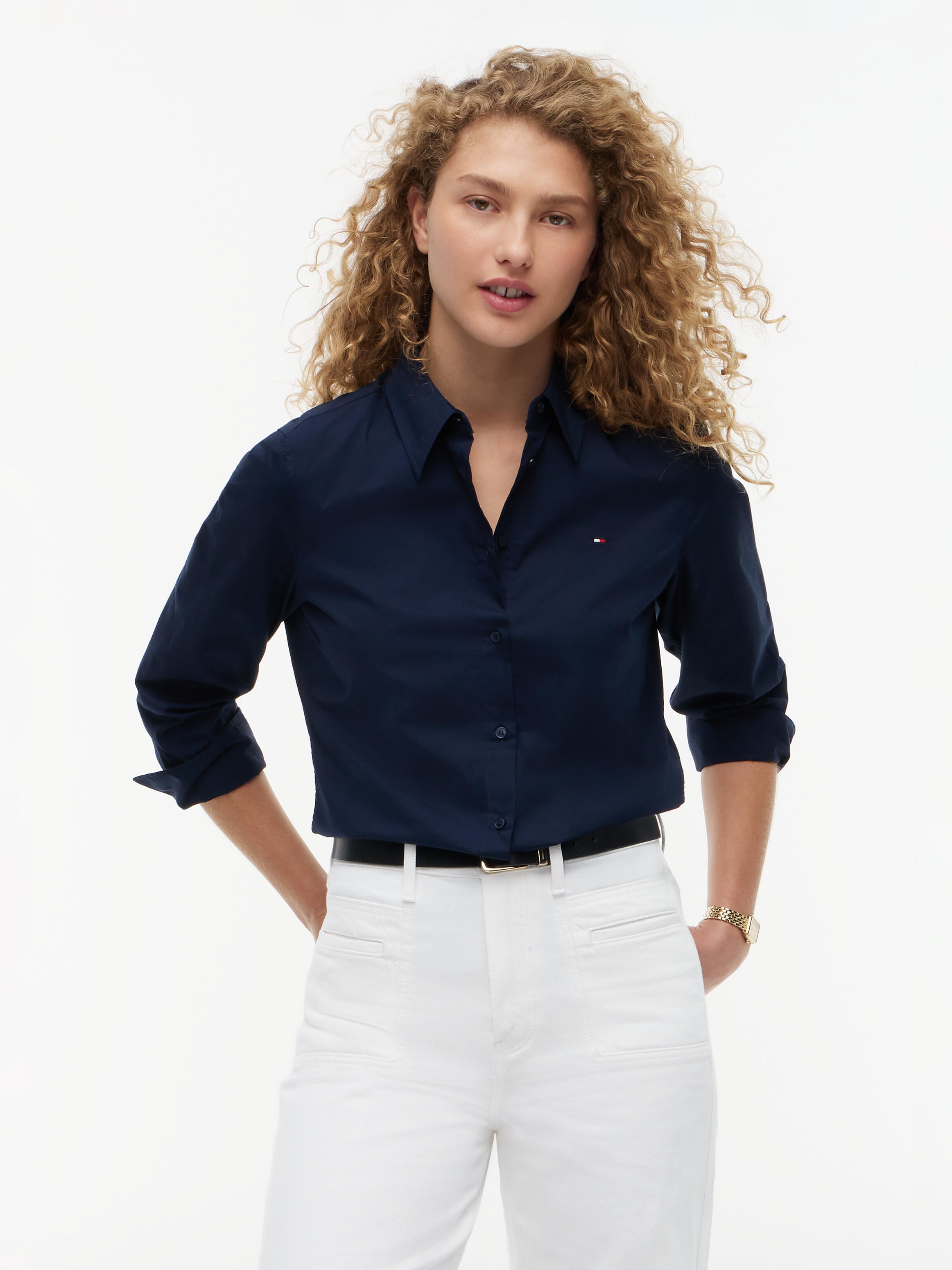 Tommy Hilfiger Damen Hemdblusen Blau Gr. 42 - Bild 2