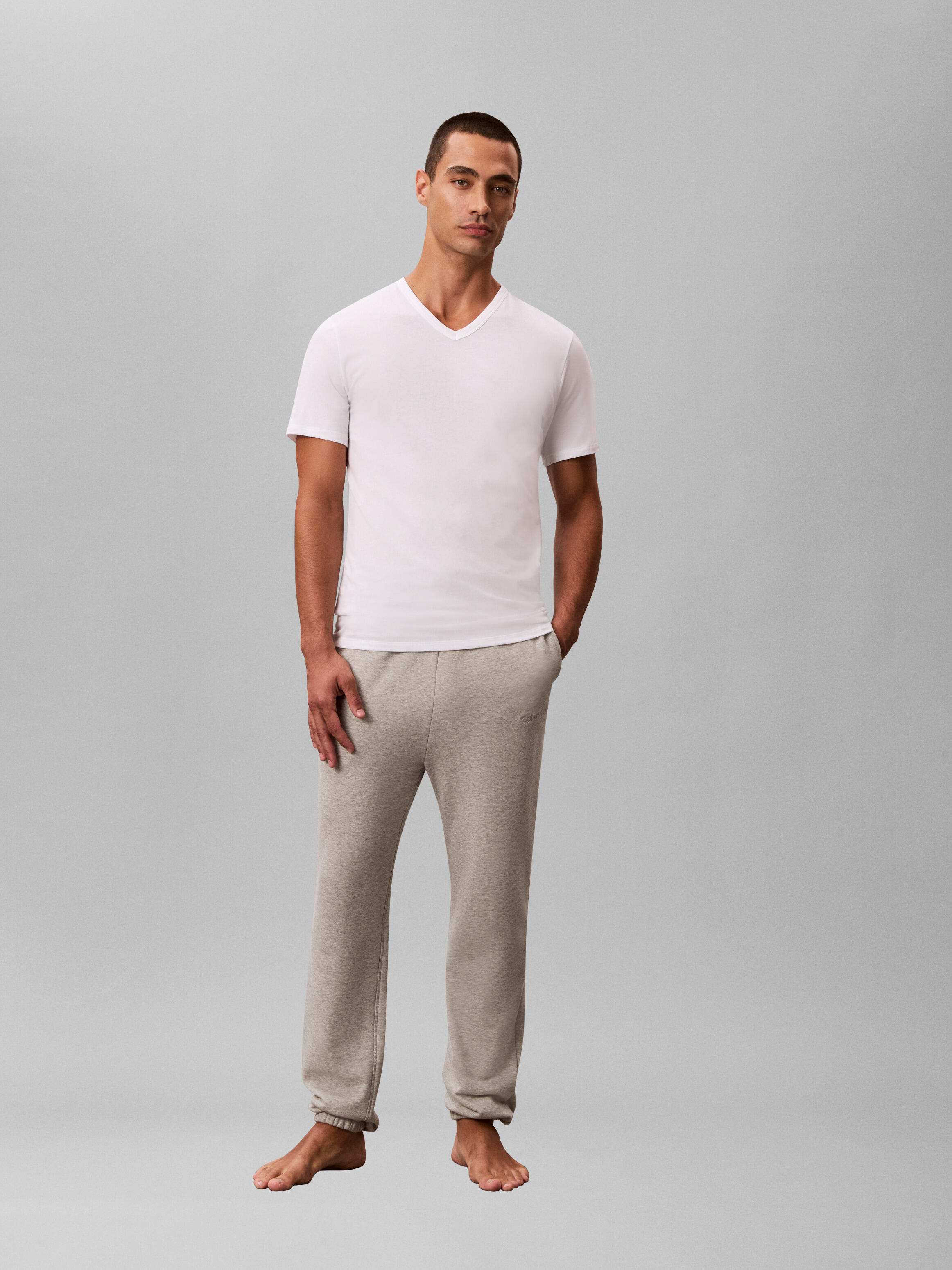 Calvin Klein Underwear Herren Weiß T-Shirt-Set Lv00nb4186 Slim Groß - Image 3