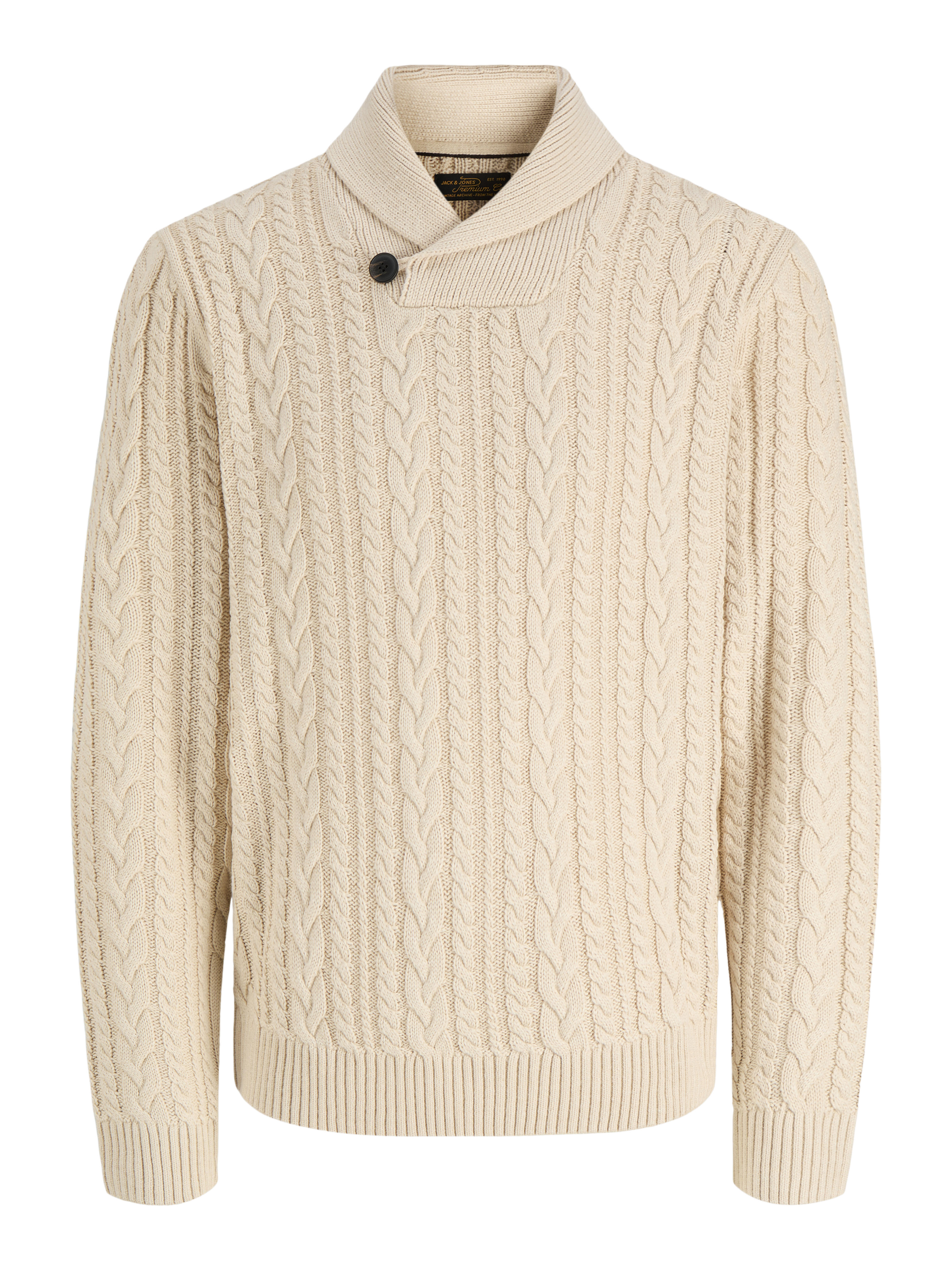 Jack & Jones Premium Herren Sand Melange Pullover, Beige, Gr. L - Bild 3