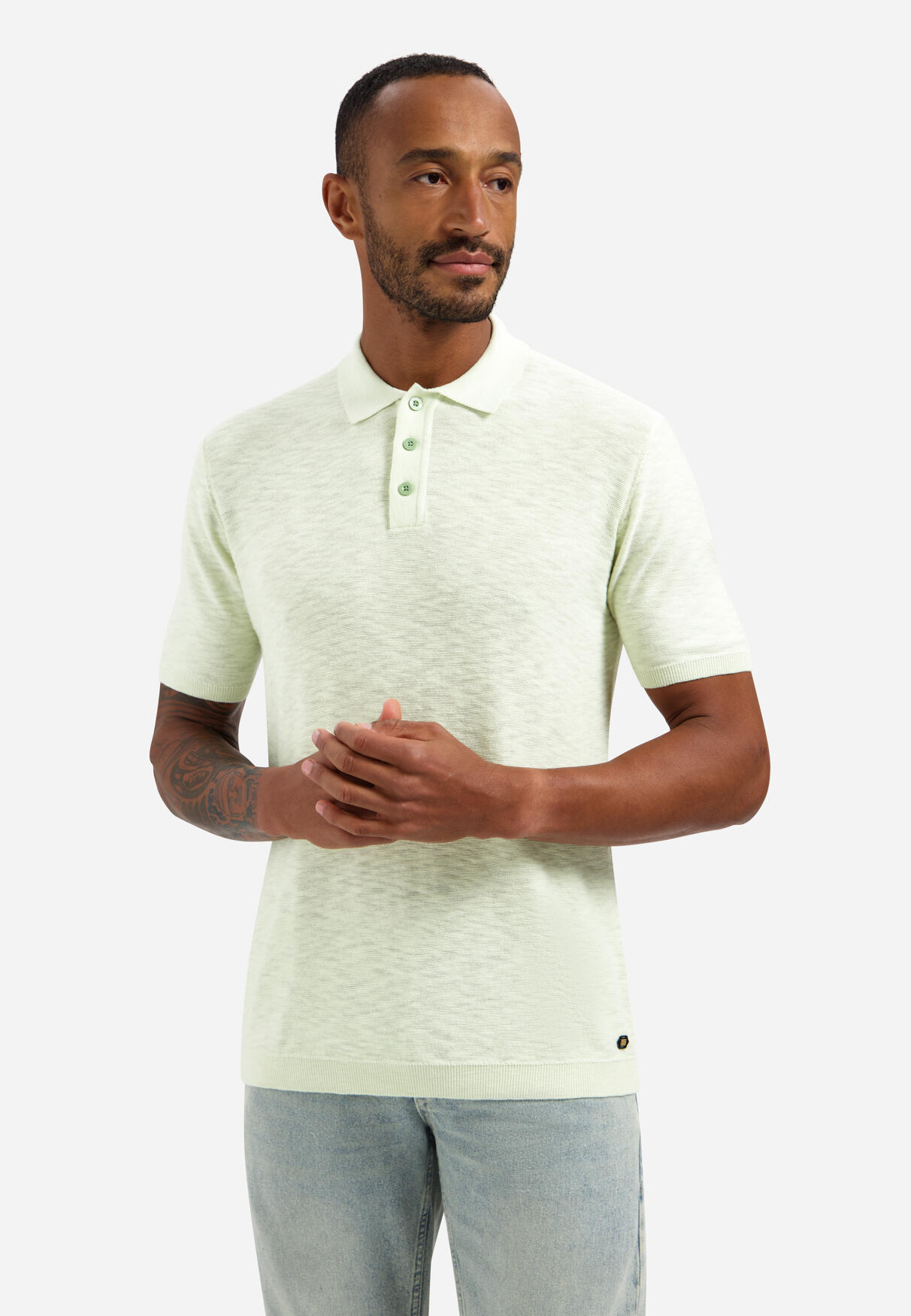 Hemden No Excess Herren Seagreen Regular Fit Strickpolo Einfarbig - Bild 4
