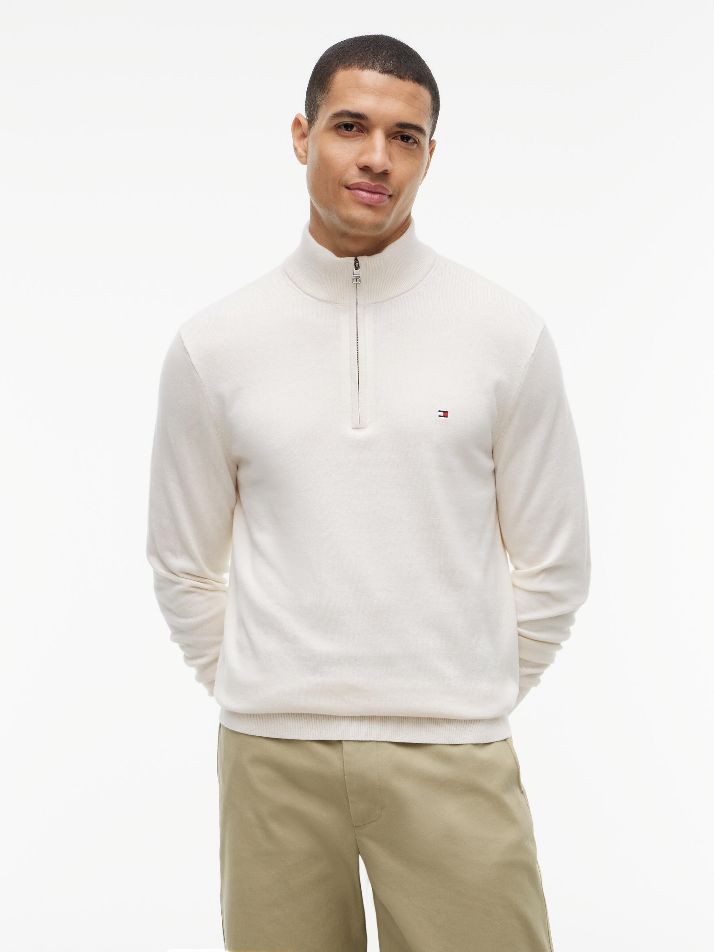 Tommy Hilfiger Herren Ecru Troyer, Beige, Gr. Übergröße Xxl - Bild 4