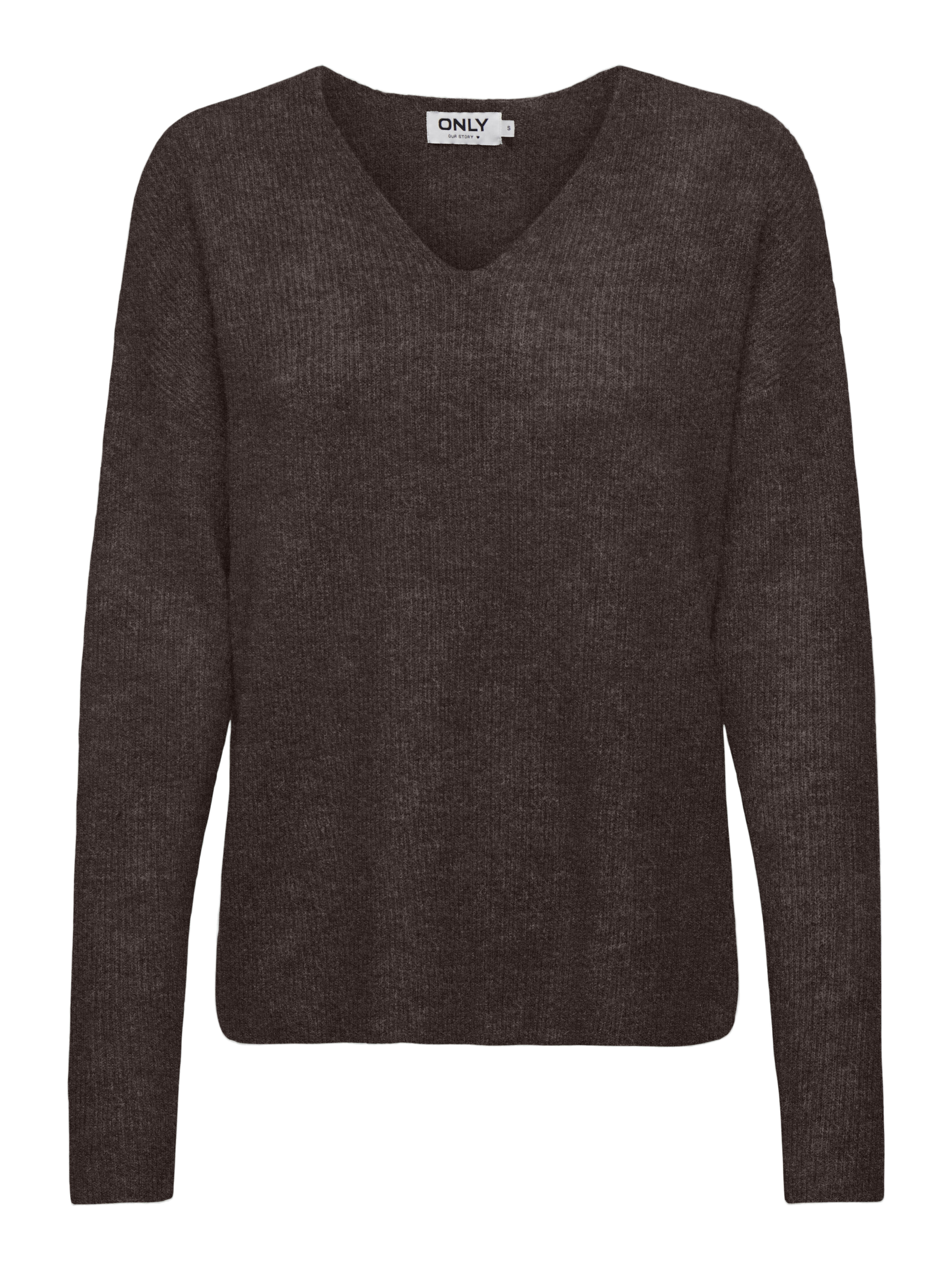 Only - Onlcamilla V-Neck L/S Pullover Knt Noos Coffee Bean - Gr. - S