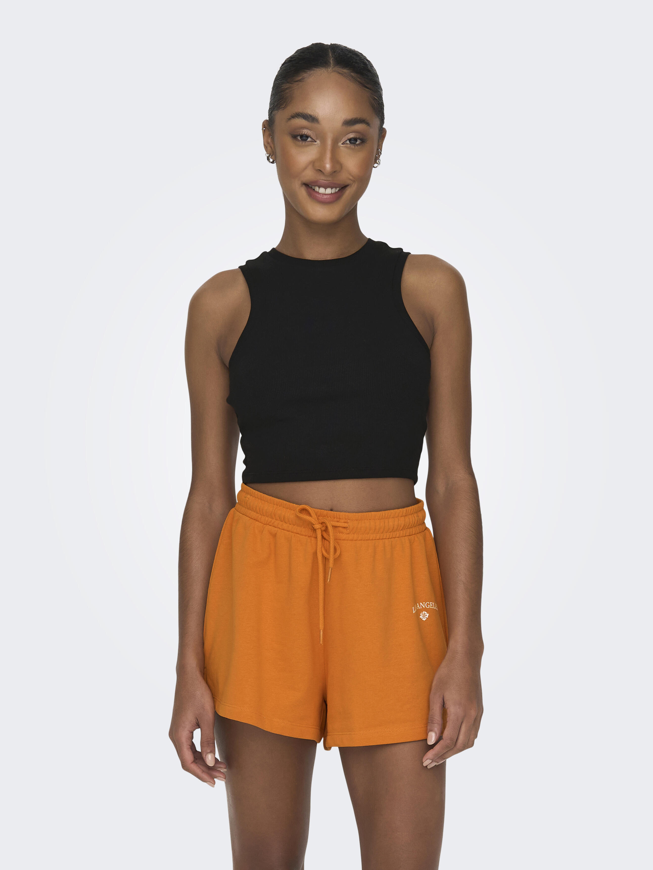 Only - Onlvilma S/L Cropped Tank Top Jrs Noos Black - Gr. - Xl