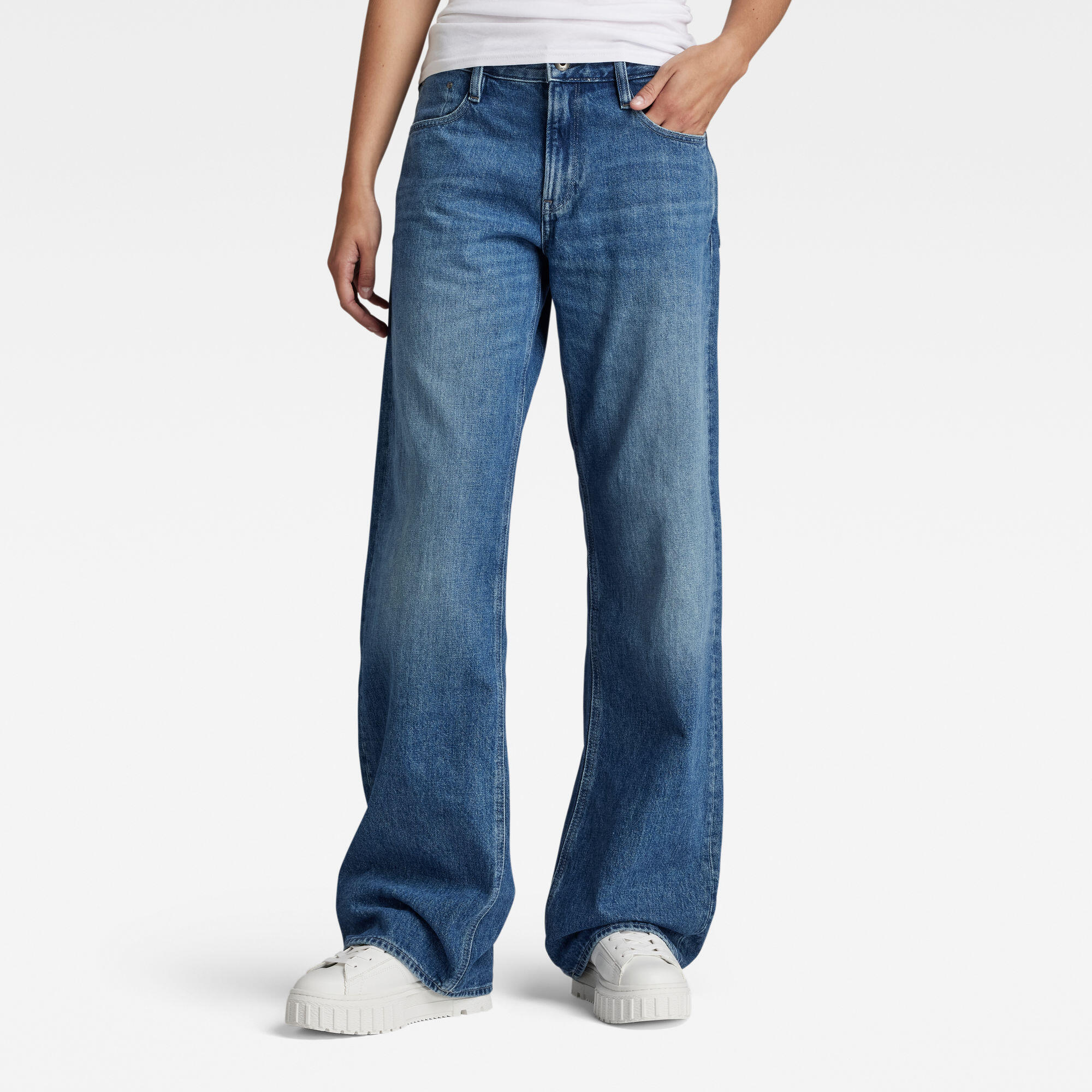 G-Star Raw Damen Blau 5-Pocket-Jeans G-Star "Judee Low Waist Loose Jeans", Gr. 26, Länge 34, (Faded Harbor), Obermaterial: 75% Baumwolle, 25% Baumwolle, Jean... - Bild 5