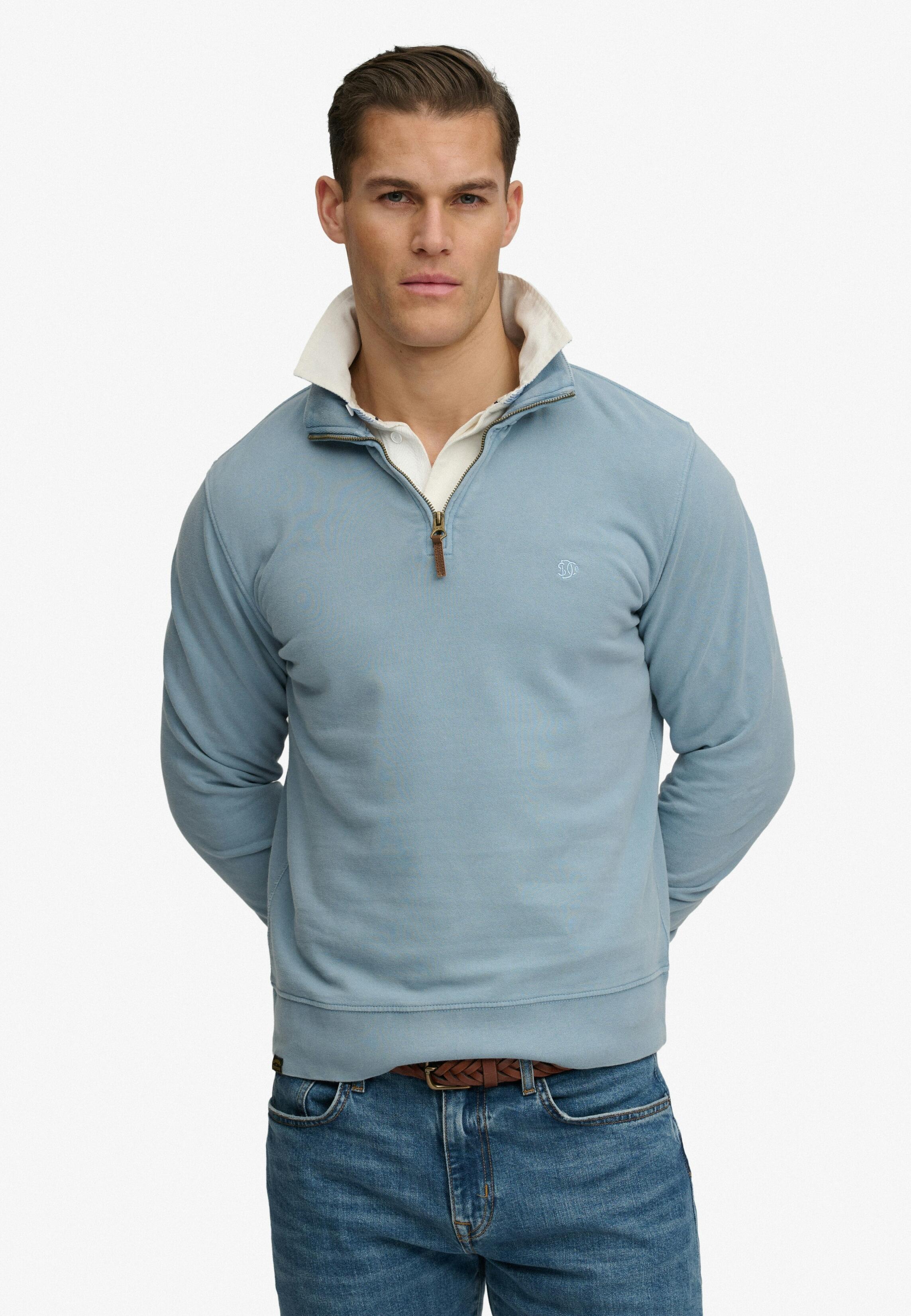 Superdry Herren Blau Pullover Baumwolle Unifarben - Bild 3