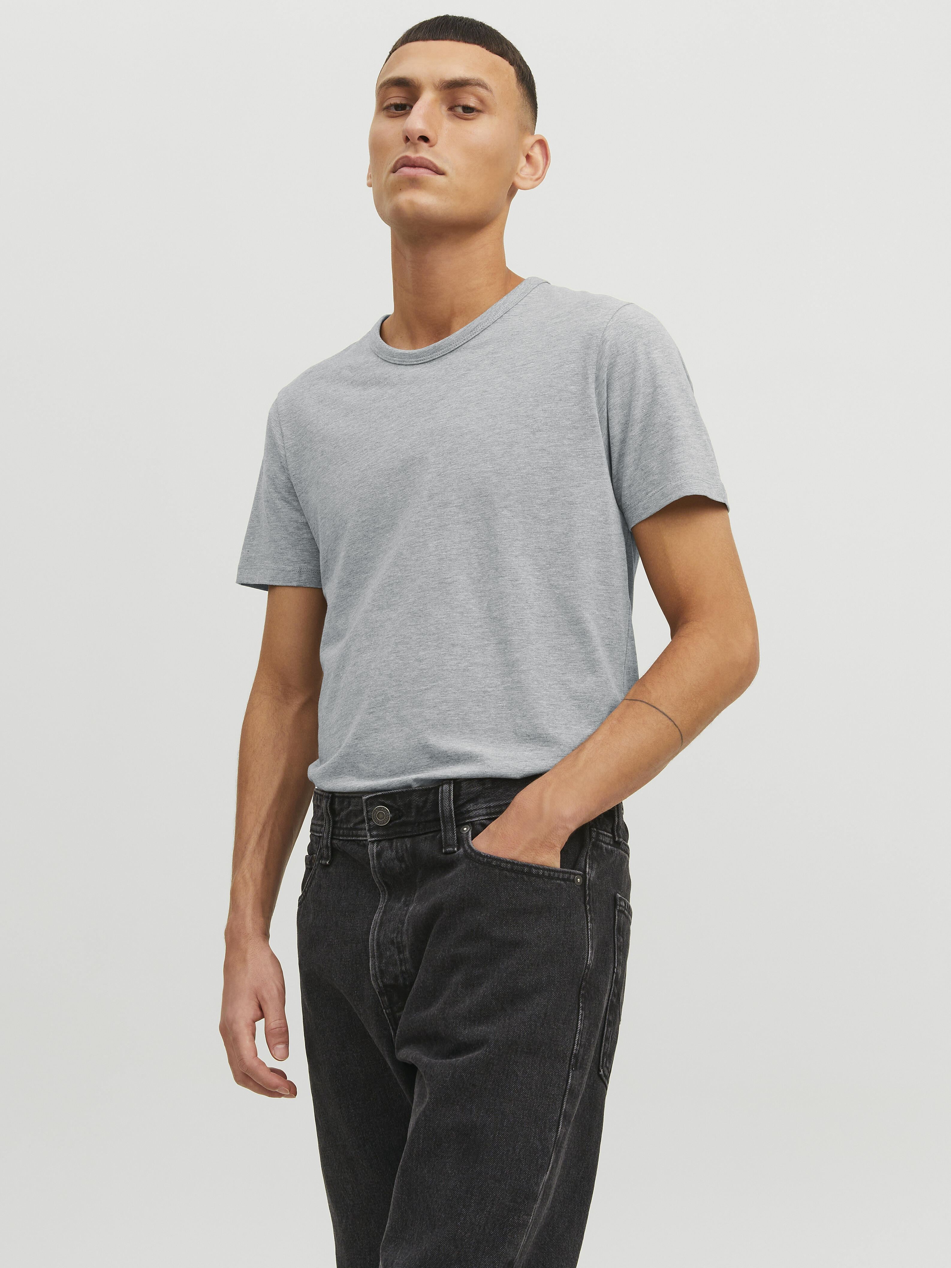 Jack & Jones, Herren, Shirts, Jjebasic O-Neck Tee S/S Noos, Grau, (XXL) - Bild 5