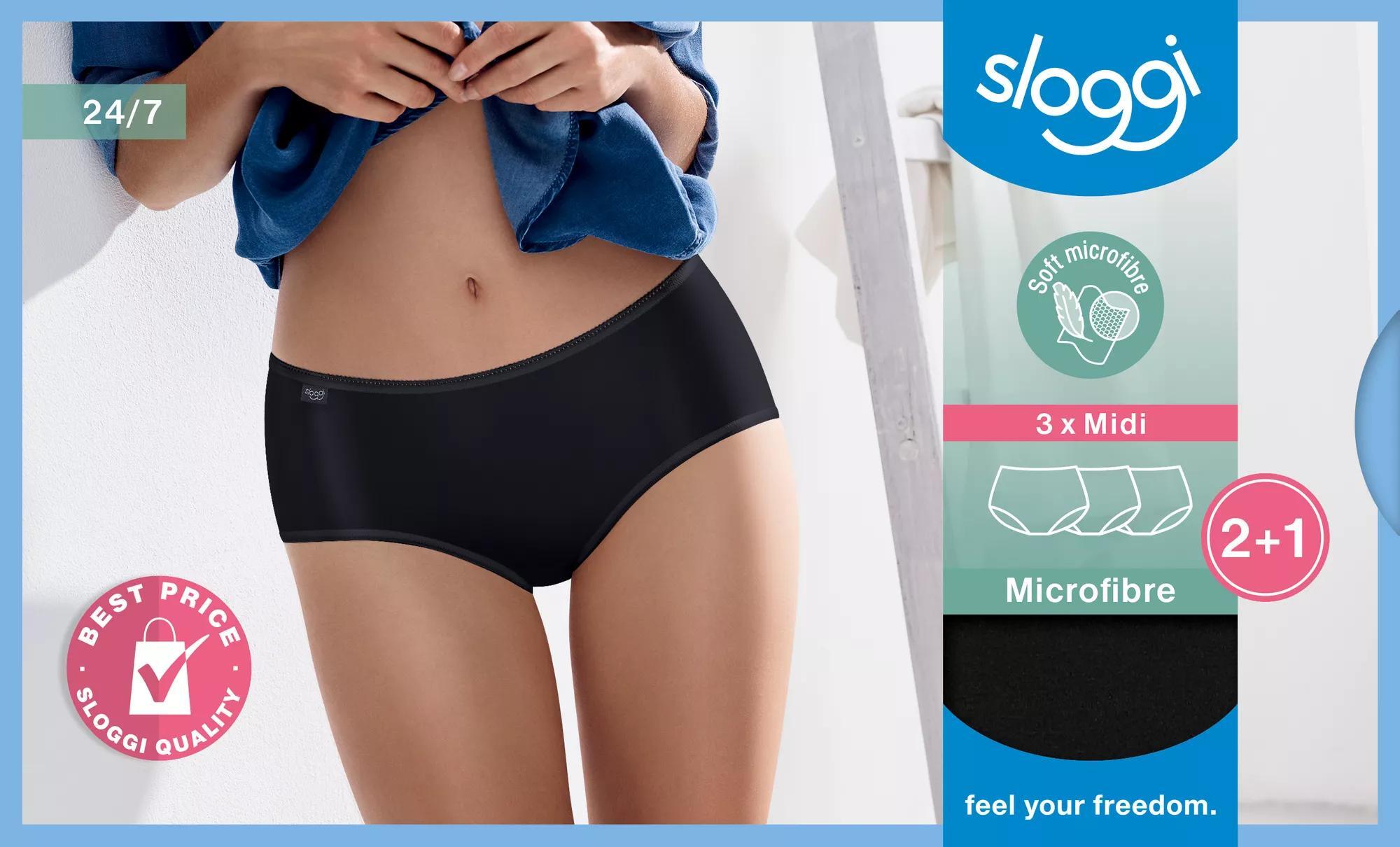 Sloggi Damen Schwarz Midi-Höschen, Frau Tai 24/7 (X3) - Bild 3