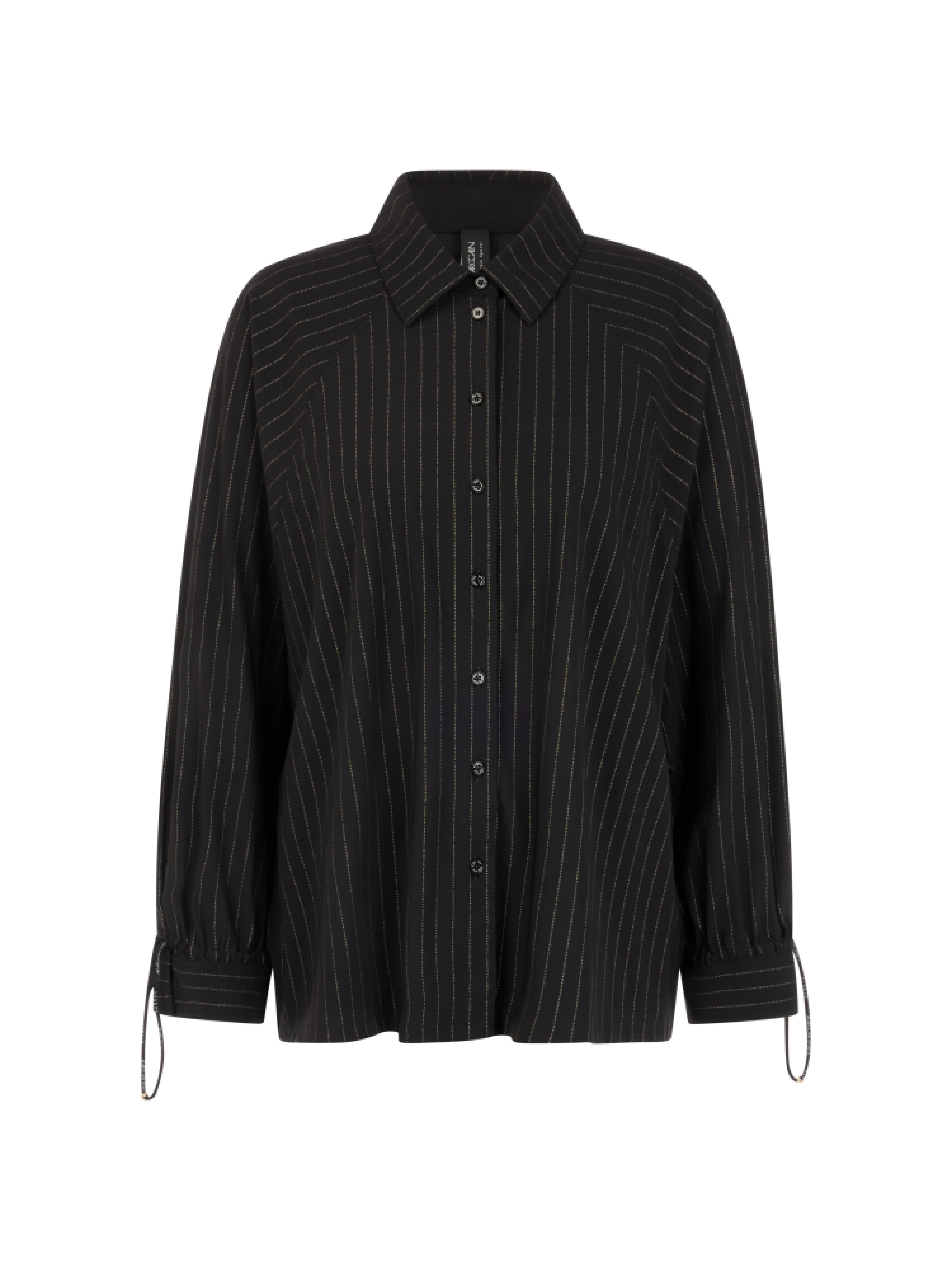 Marc Cain Schwarz Nadelstreifen-Bluse Mit Fledermausärmel 40 - Bild 4
