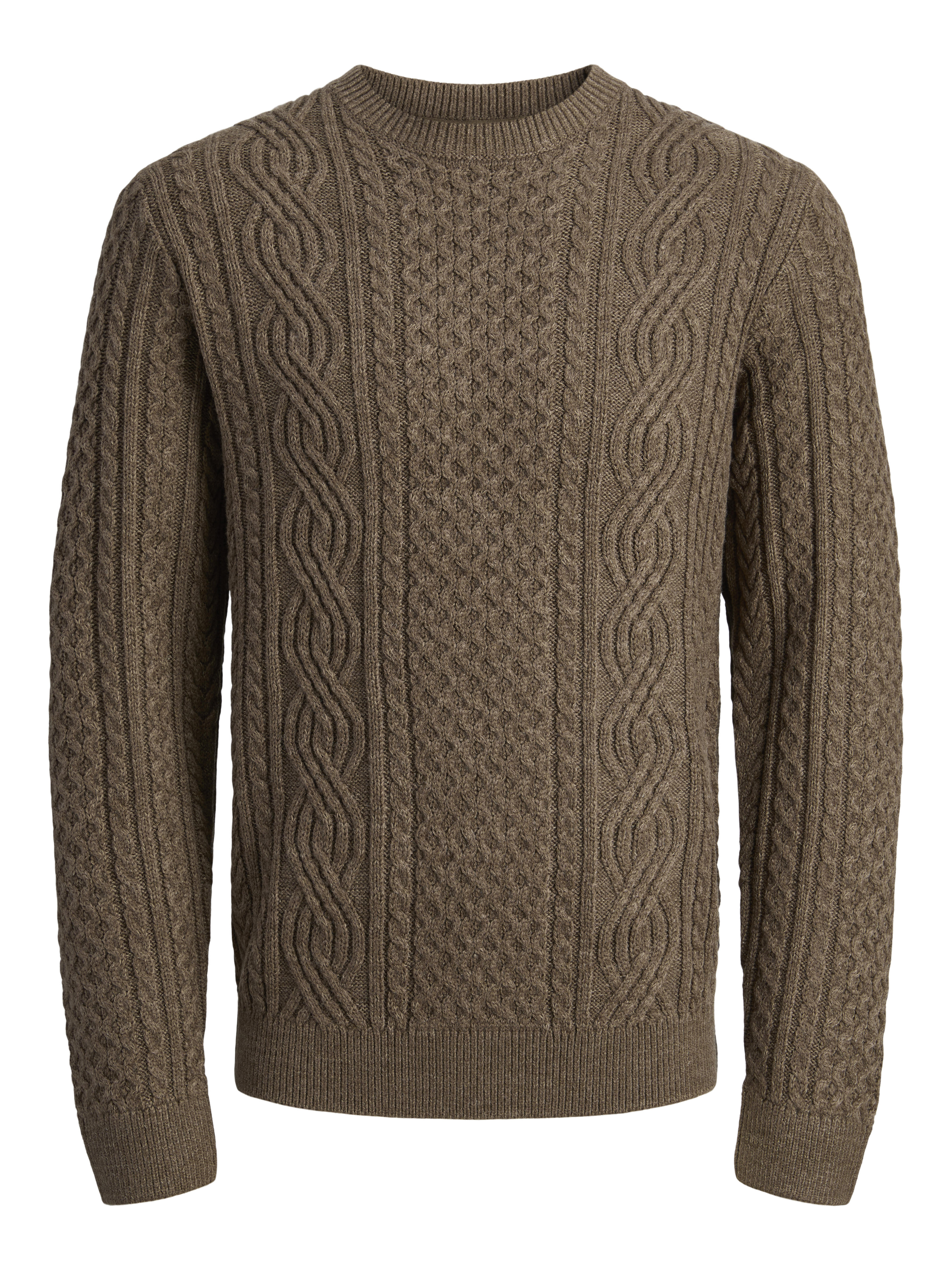 Jack & Jones Premium Pullover Herren Strickpullover Rundhalsausschnitt Baumwolle Mix Gr. XL Mittelbraun - Bild 3