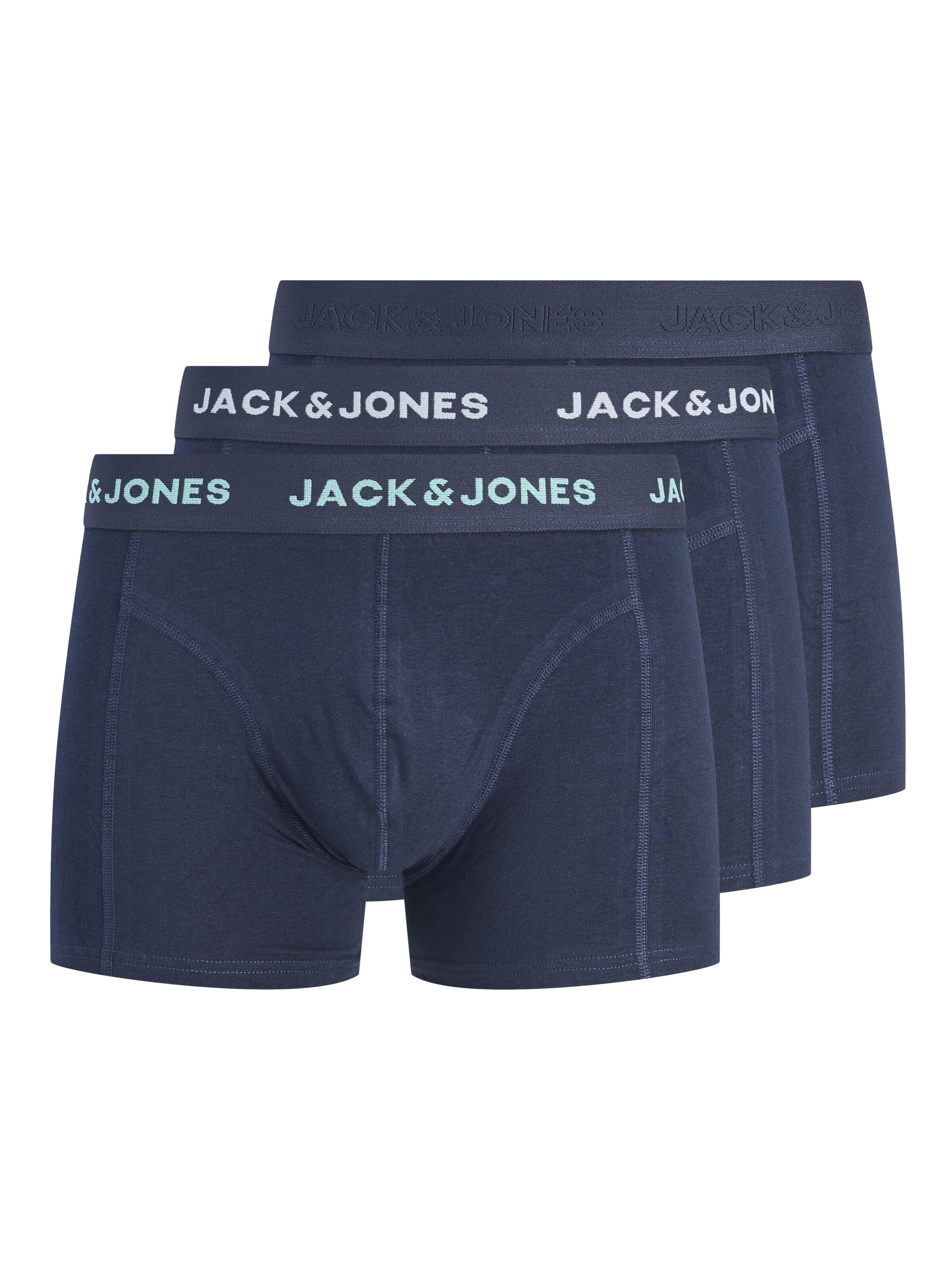 Jack & Jones, Herren, Unterhosen, Jacconor Solid Trunks 3 Pack Noos, Blau, (3er Pack, S) - Bild 3
