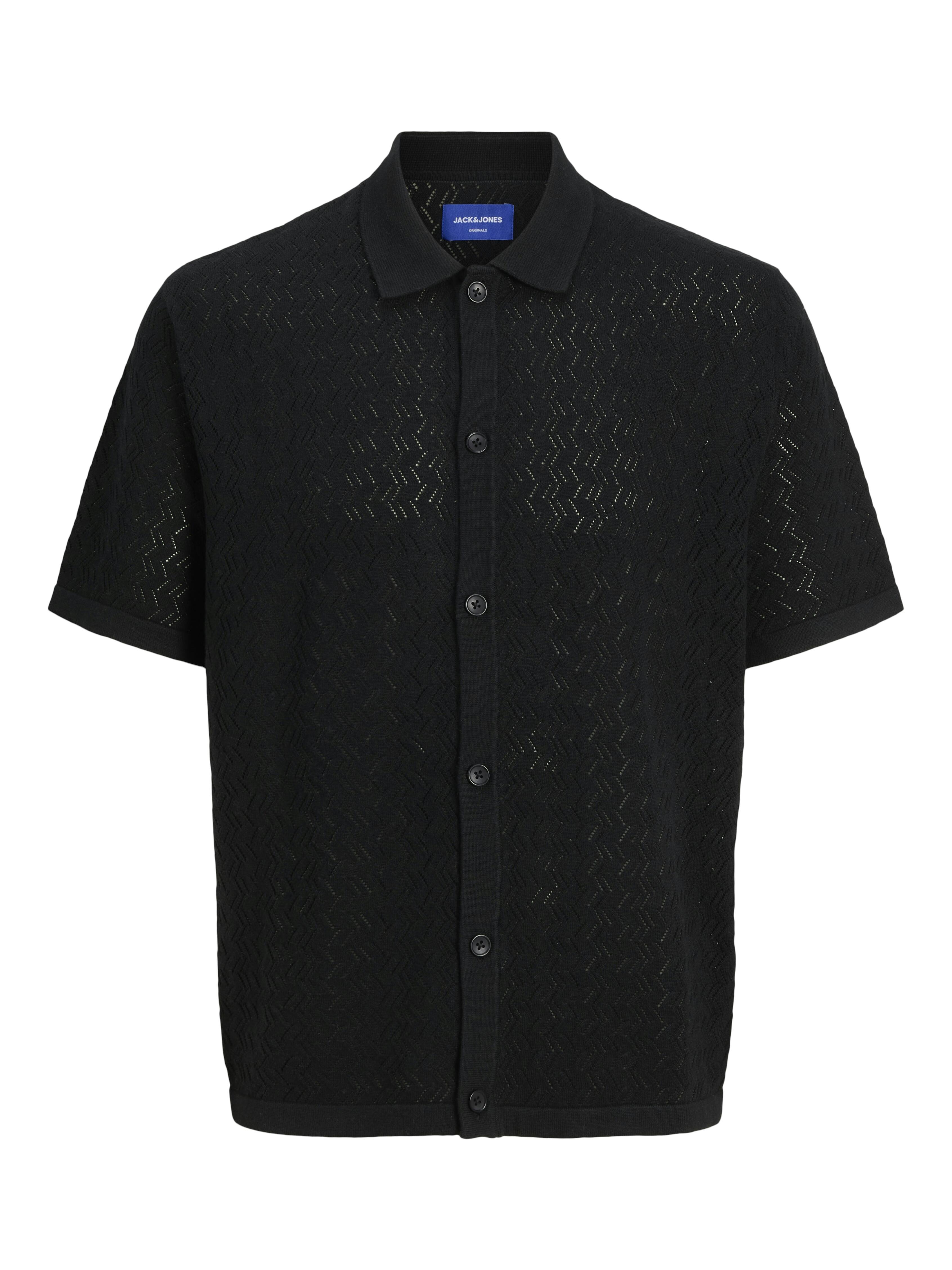 Jack&Jones - Jortyler Knit Ss Polo Sn Black - Gr. - L