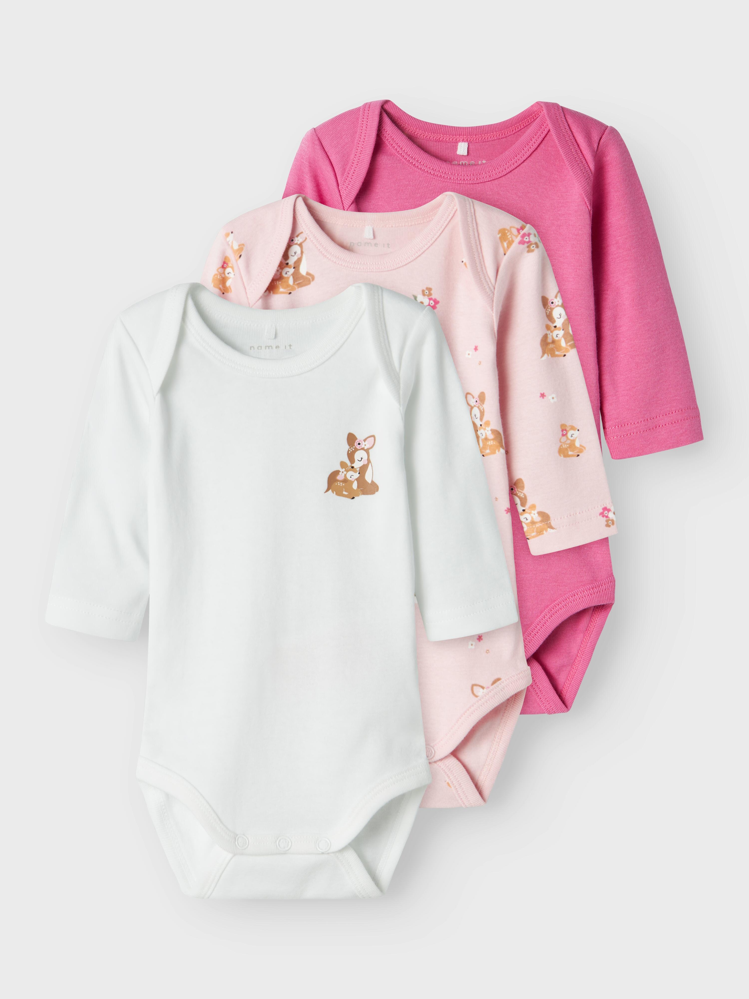 Name It - Nbfbody 3P Ls Ibis Rose Deer Noos Ibis Rose - Gr. - 68