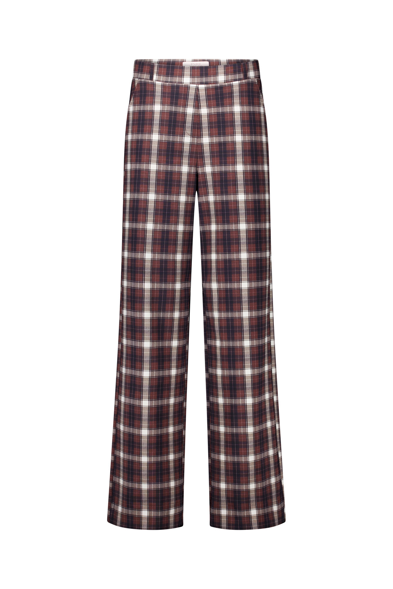 Studio Anneloes - Lexie Check Trousers Chestnut/Espresso - Gr. - M