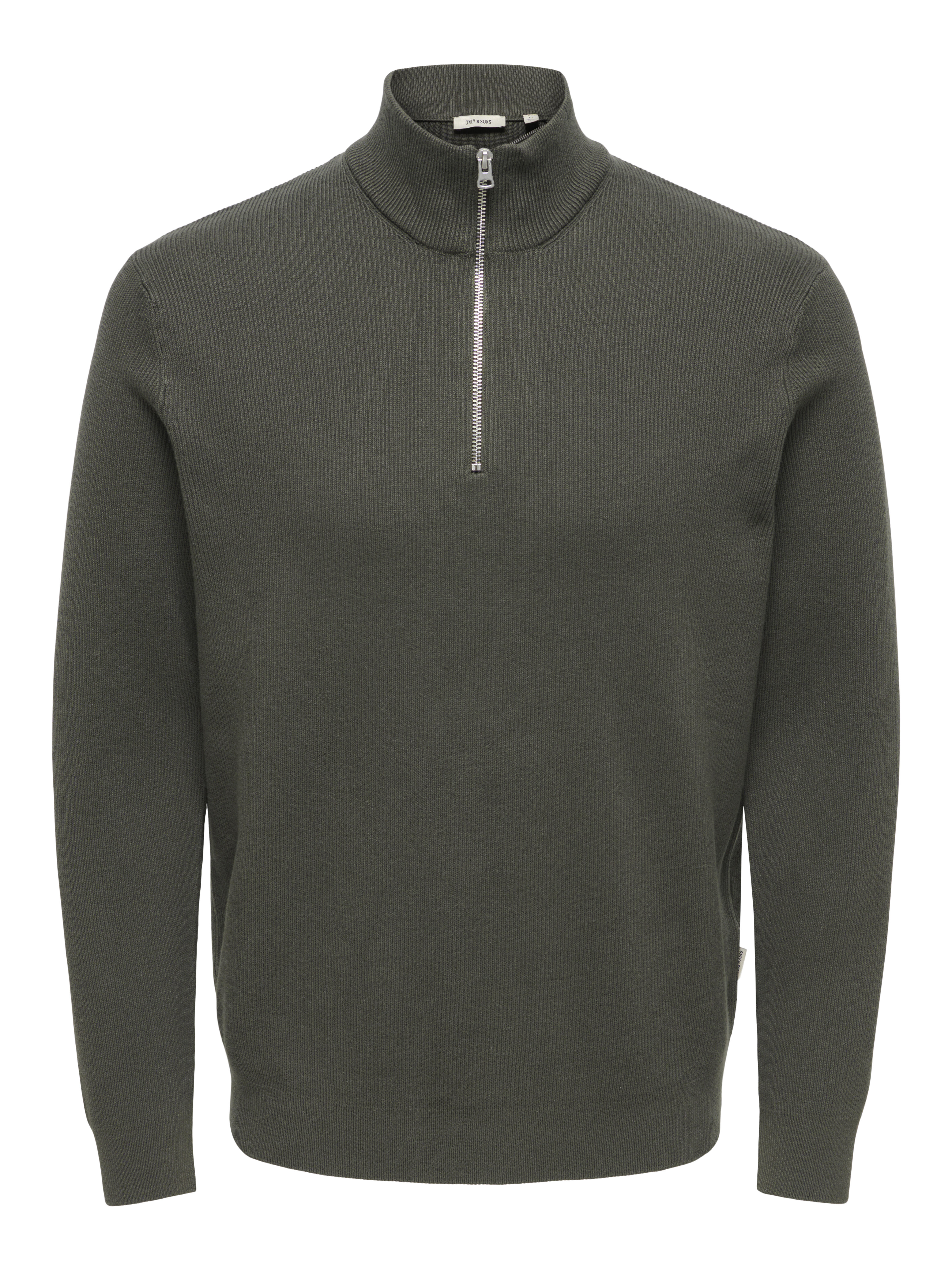 Only & Sons Herren Grün Troyer "Onsphil Reg 12 Struc Half Zip Knit Noos", Gr. Xxl, (Beluga), Strick, Obermaterial: 80% Baumwolle, 20% Nylon, Unifa... - Bild 3