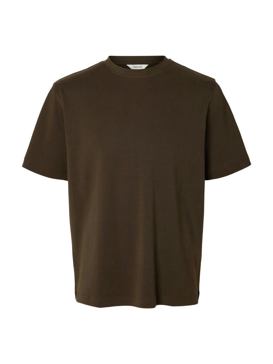 Selected Men Herren Braun - Basic T-Shirt - Gr. - L