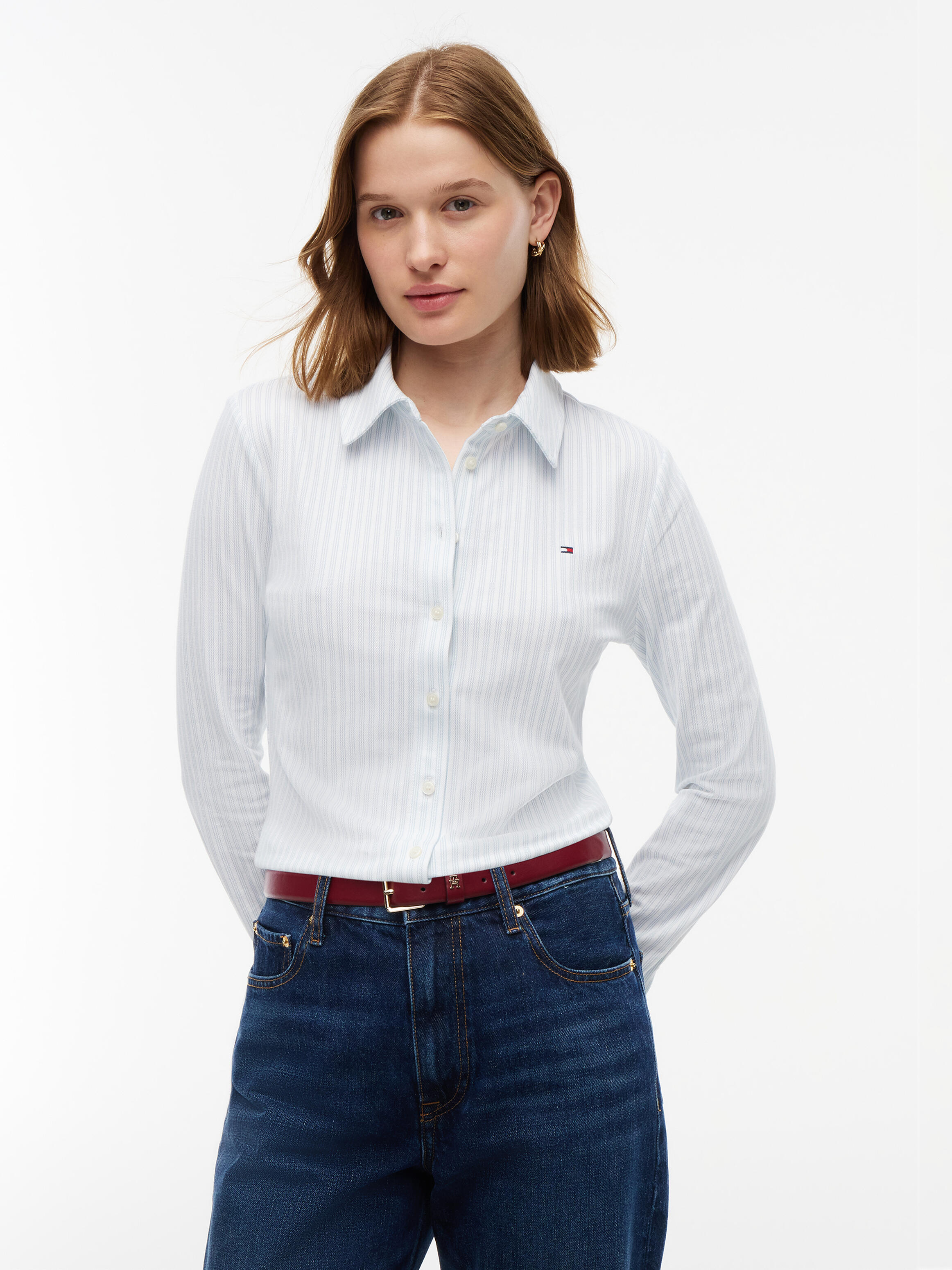Tommy Hilfiger Damen Hemdblusen Blau Gr. Mittel - Bild 3