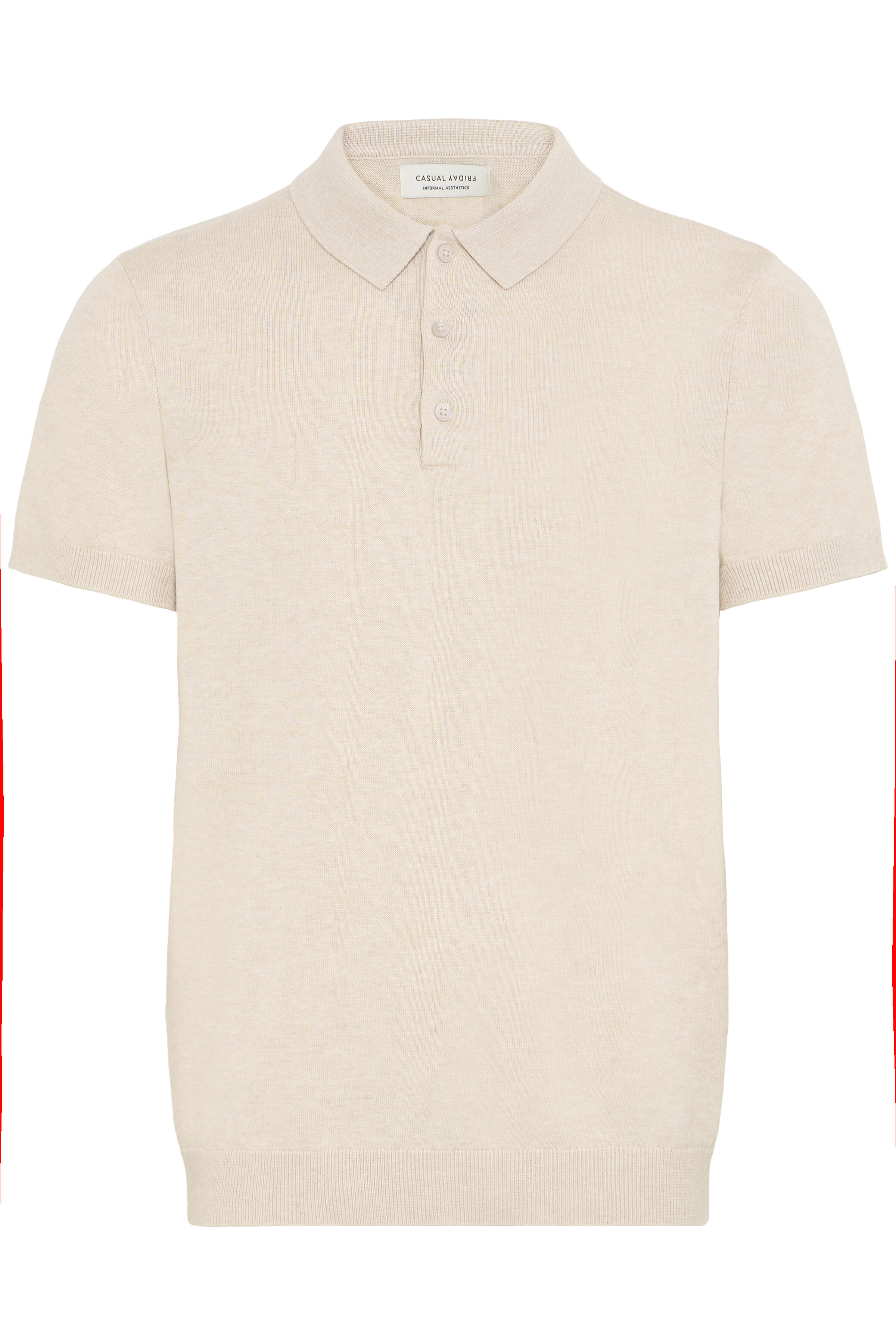 Casual Friday - Cfbells Ss Polo Knit Summer Sand Melange - Gr. - Xxl