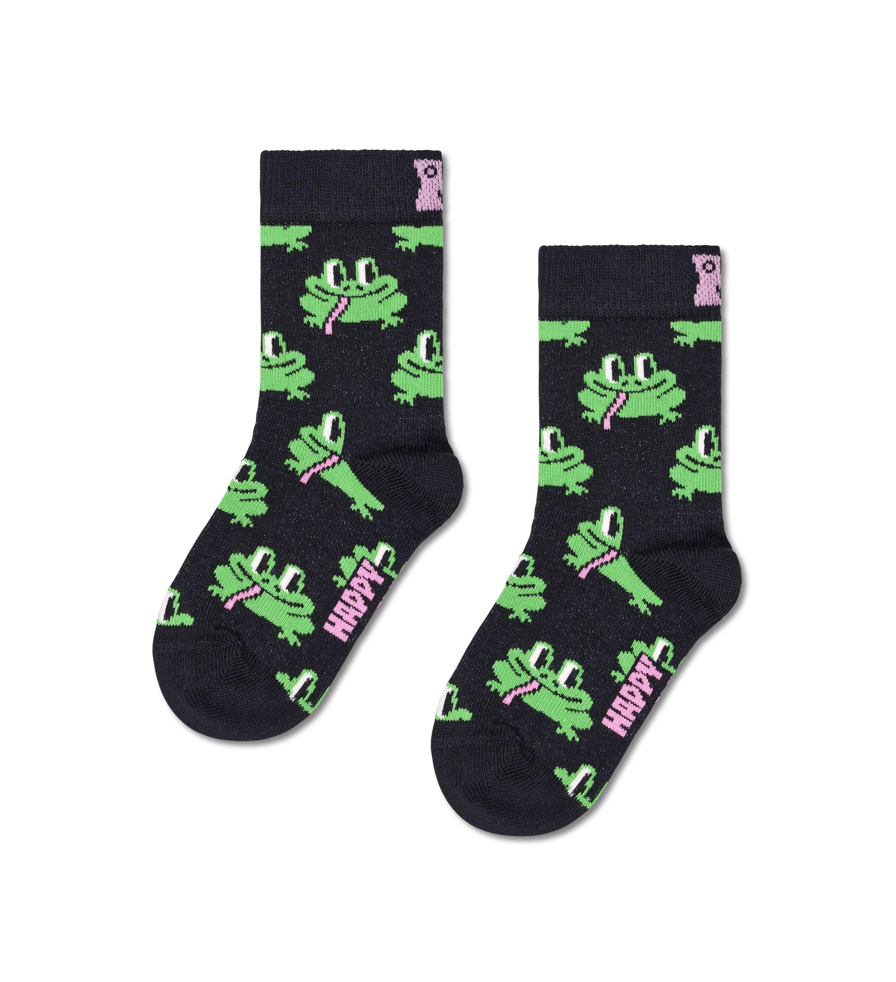 Happy Socks Schwarz - Kids Frog Sock