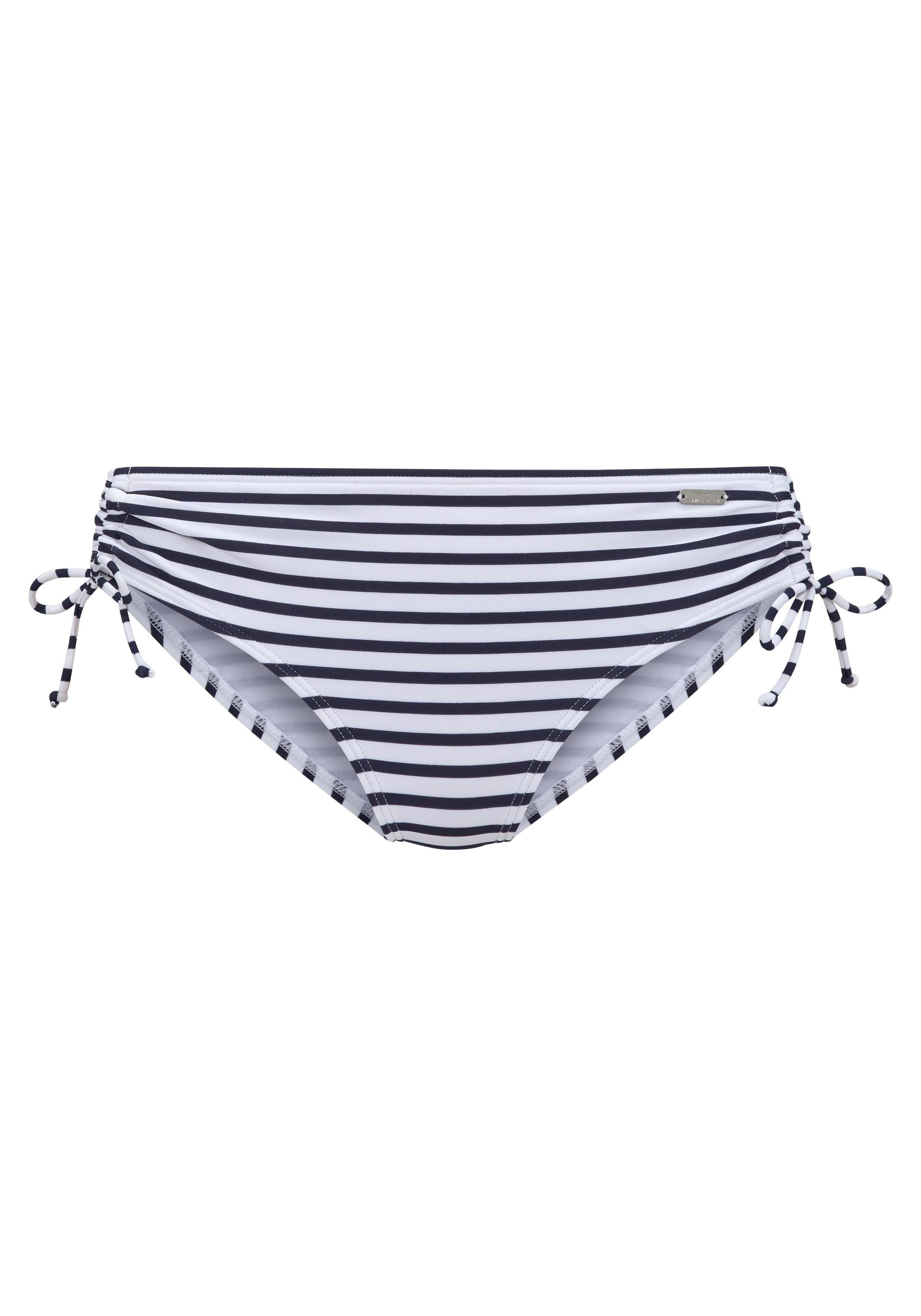 Lascana - Venice Beach Lm Exkl. Sport Bikinihose Mit Raffung White-Navy S - Gr. - 38