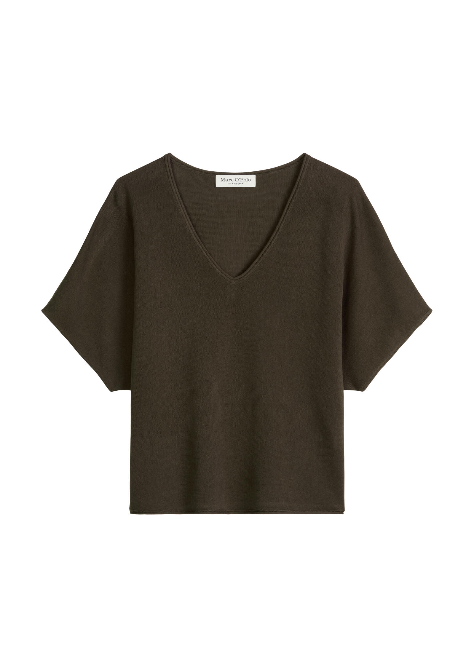 Marc O'polo Casual - Kurzarm-Pullover Loose Mossy Earth - Gr. - M