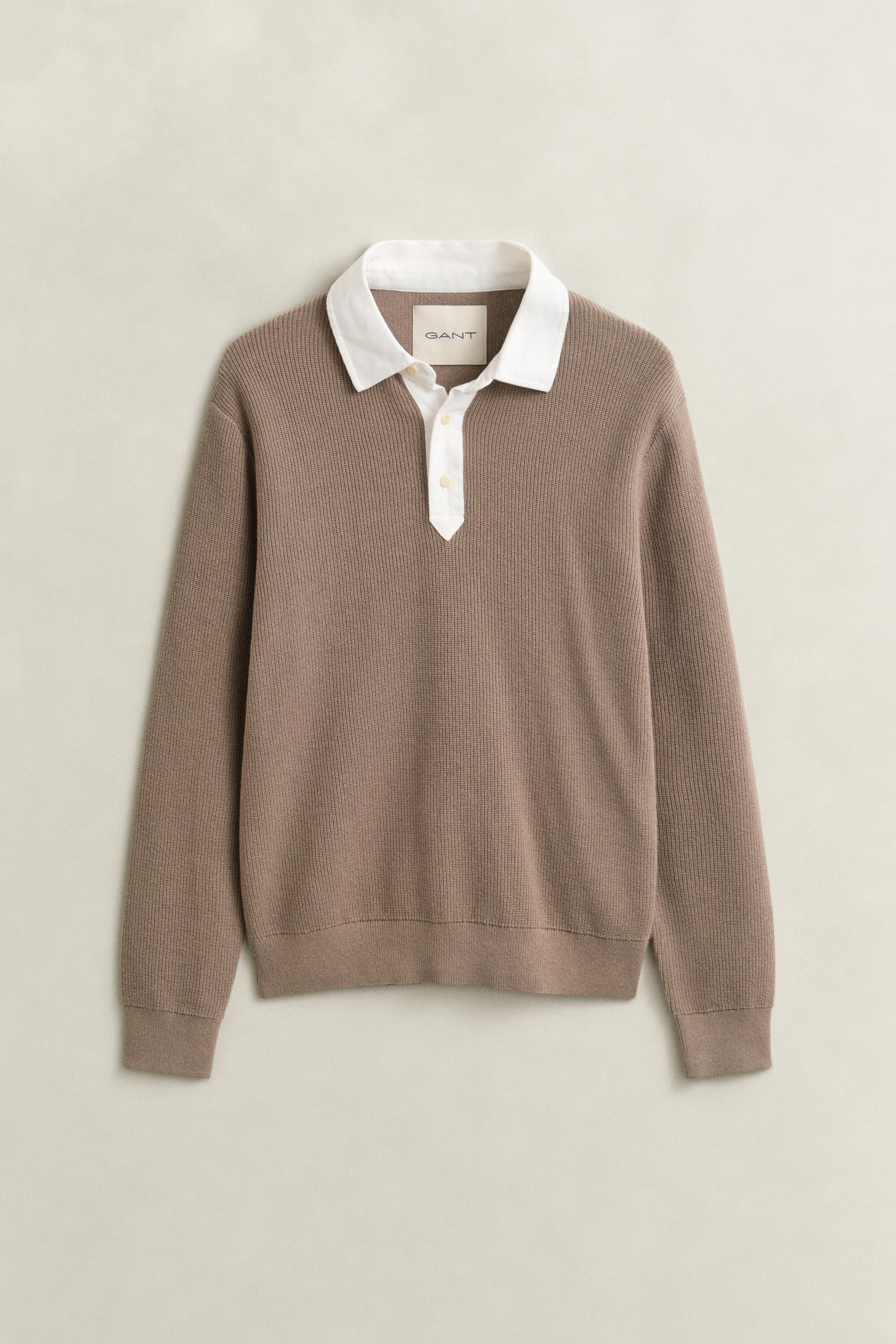Gant Herren Taupe Pullover Cotton Merino Rugger, Gr. Xxl - Bild 3